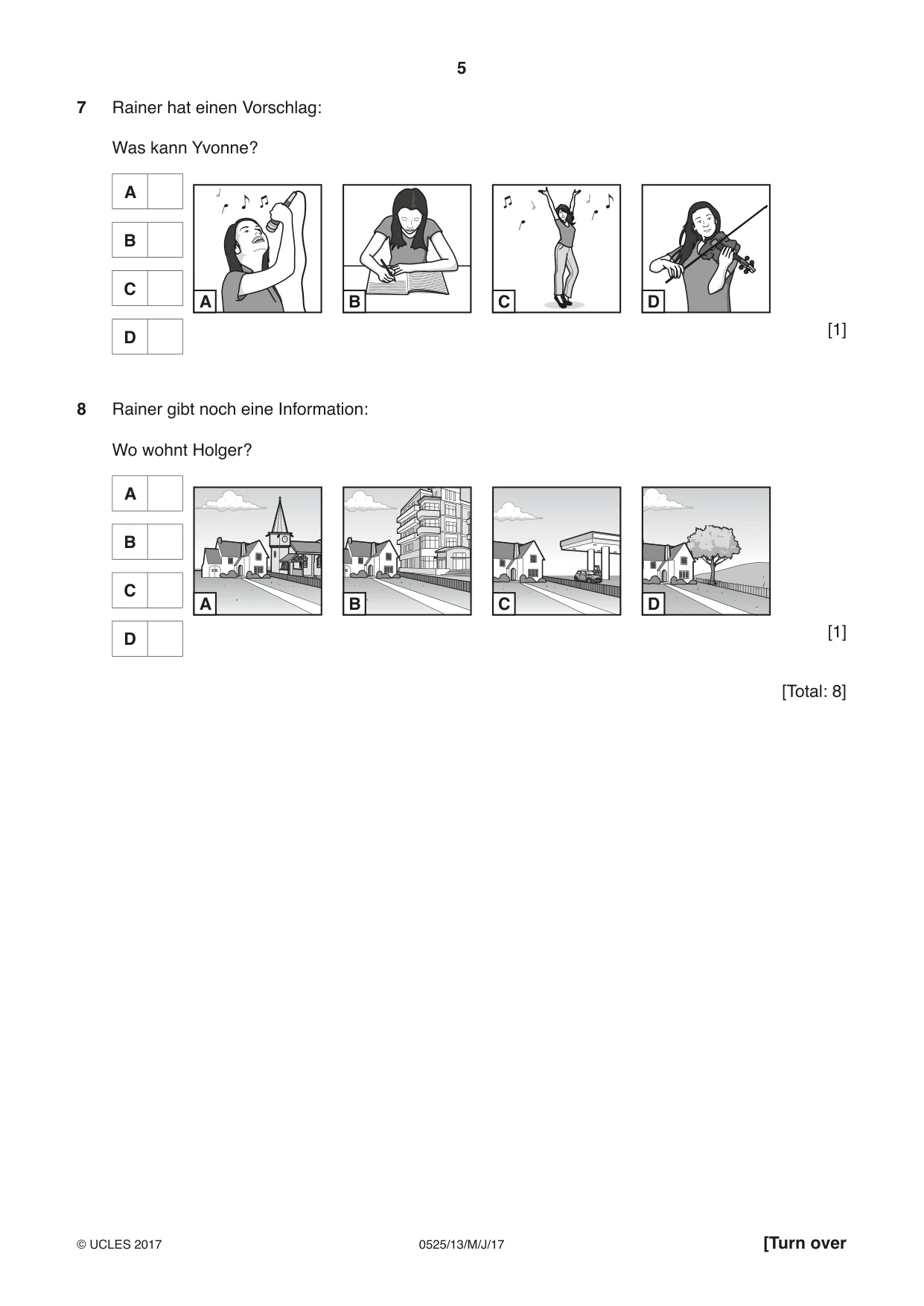 Cambridge IGCSE German - Foreign Language 0525 2017 May/June Paper 1 · Variant 3 question paper, page 5 of 16