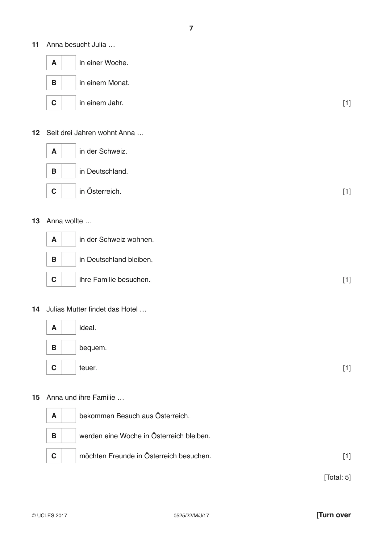 Cambridge IGCSE German - Foreign Language 0525 2017 May/June Paper 2 · Variant 2 question paper, page 7 of 16