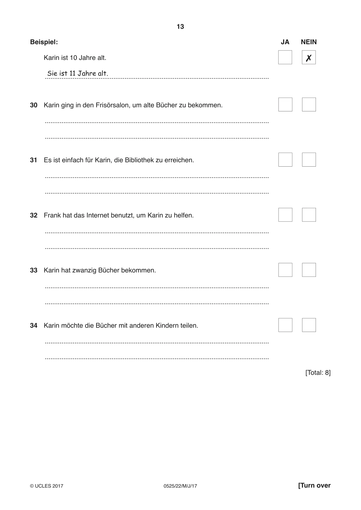 Cambridge IGCSE German - Foreign Language 0525 2017 May/June Paper 2 · Variant 2 question paper, page 13 of 16