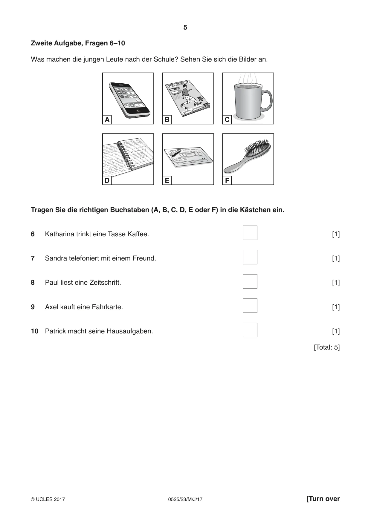 Cambridge IGCSE German - Foreign Language 0525 2017 May/June Paper 2 · Variant 3 question paper, page 5 of 16