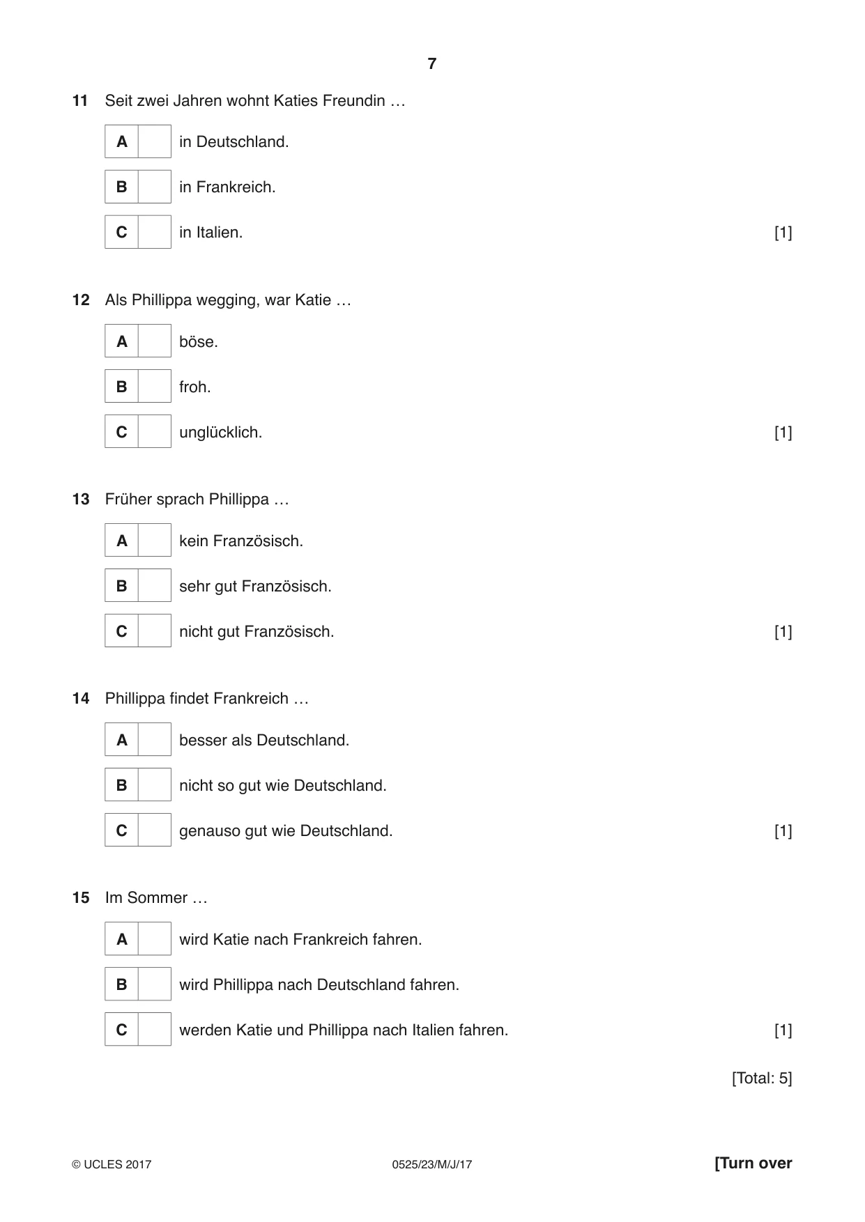 Cambridge IGCSE German - Foreign Language 0525 2017 May/June Paper 2 · Variant 3 question paper, page 7 of 16
