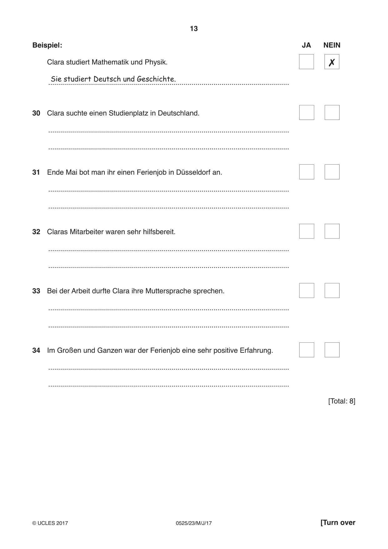 Cambridge IGCSE German - Foreign Language 0525 2017 May/June Paper 2 · Variant 3 question paper, page 13 of 16