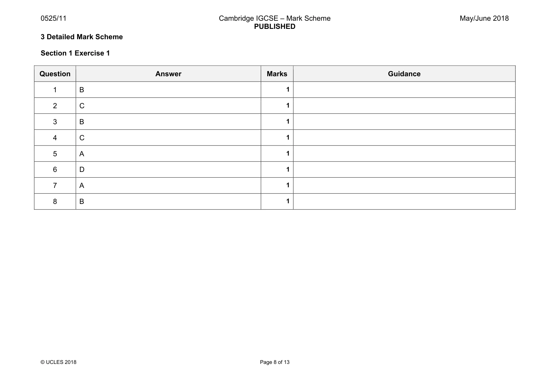 Mark scheme, page 8 of 13