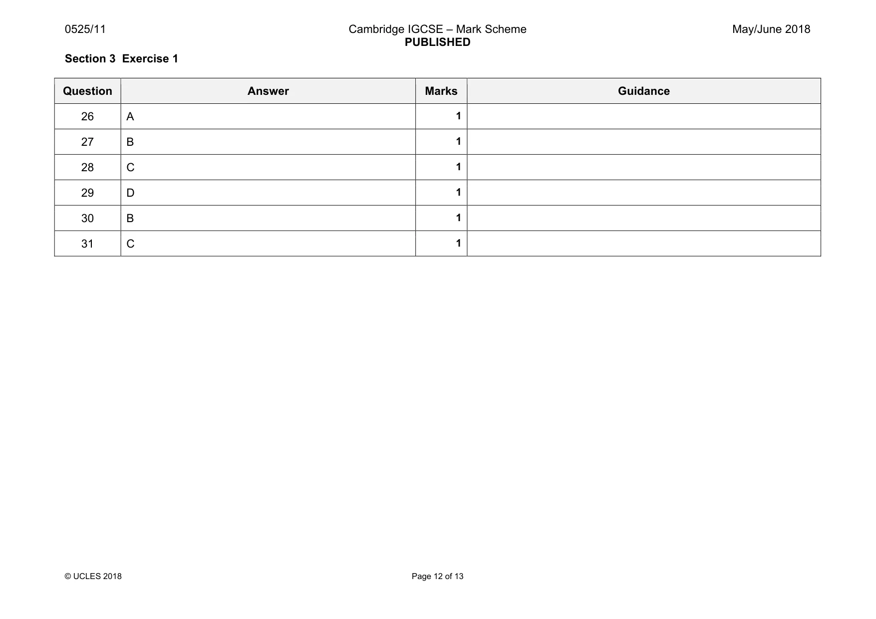 Mark scheme, page 12 of 13