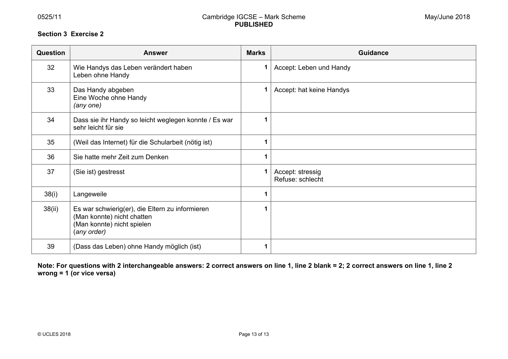 Mark scheme, page 13 of 13
