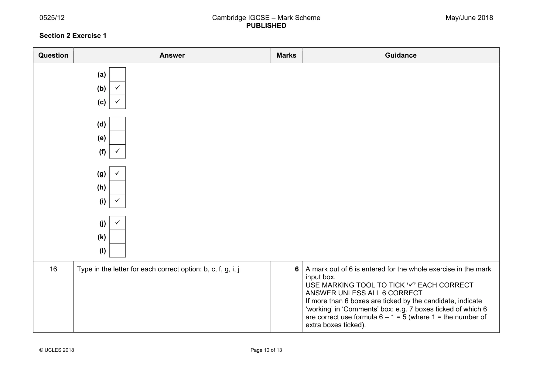 Mark scheme, page 10 of 13