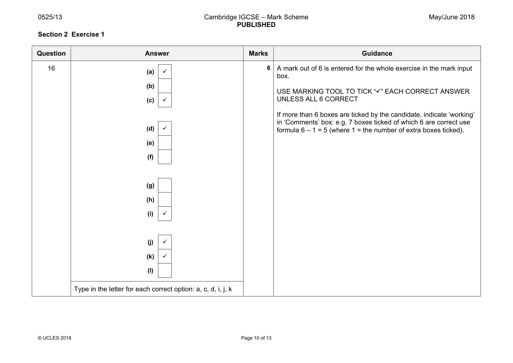 Mark scheme, page 10 of 13