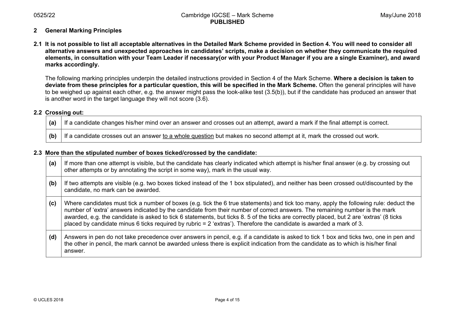 Mark scheme, page 4 of 15