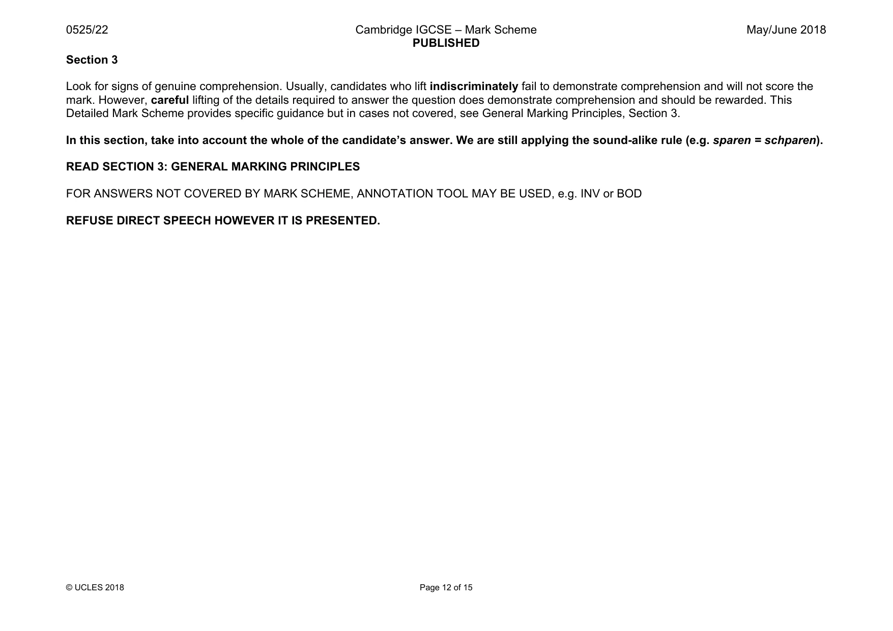 Mark scheme, page 12 of 15