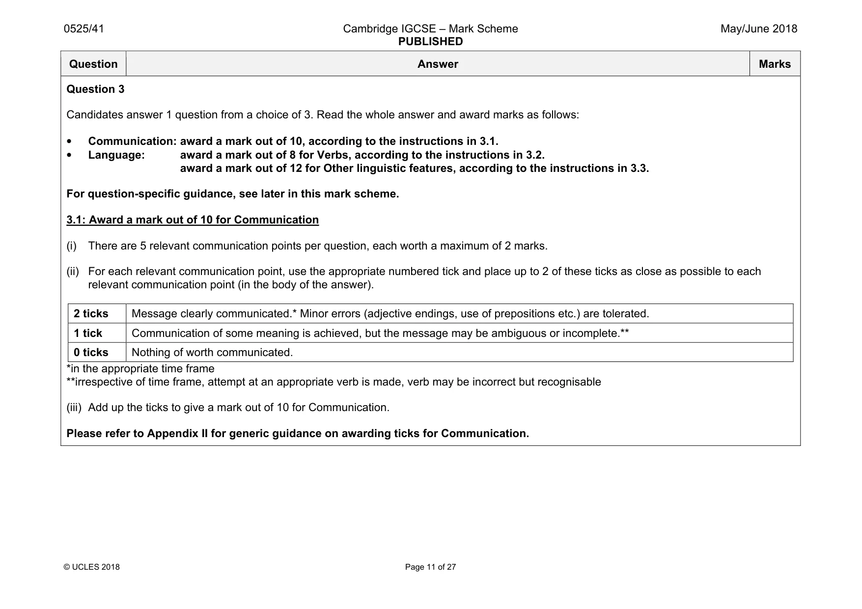 Mark scheme, page 11 of 27
