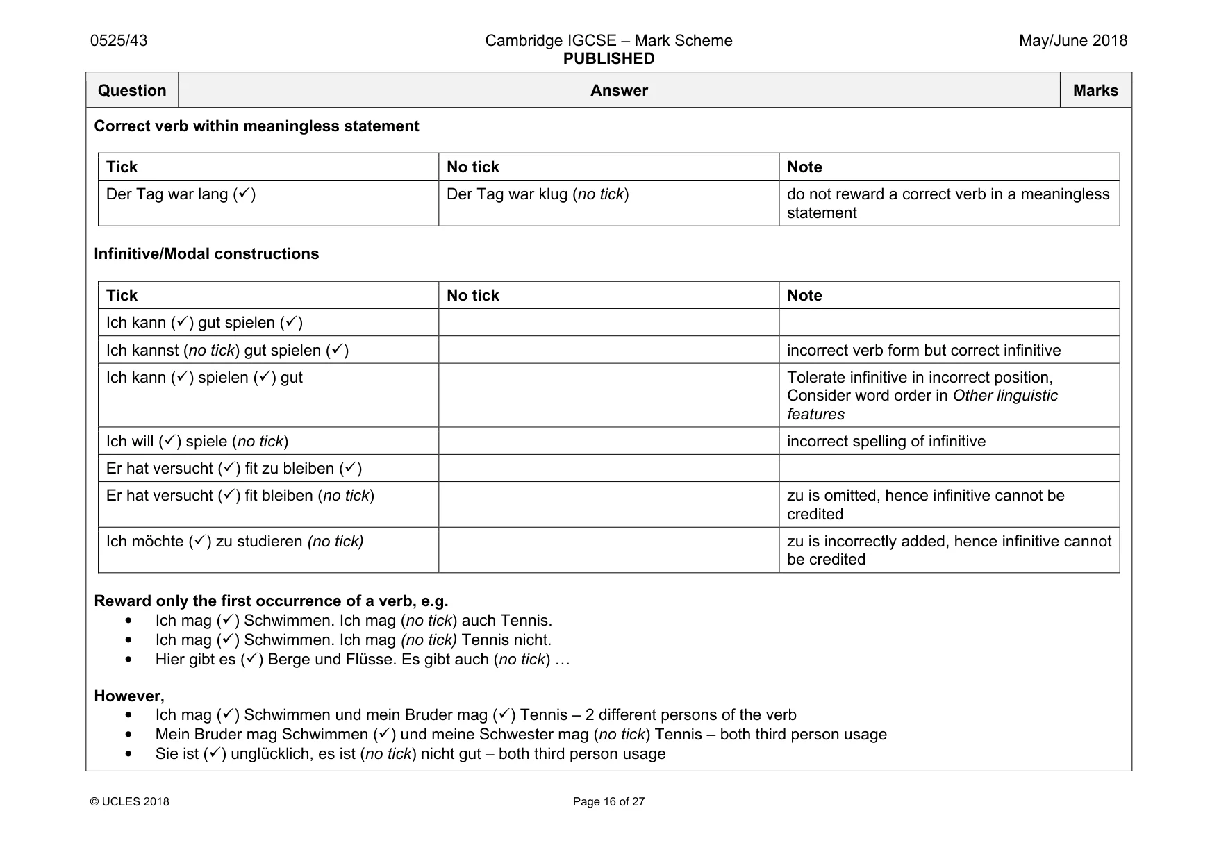 Mark scheme, page 16 of 27