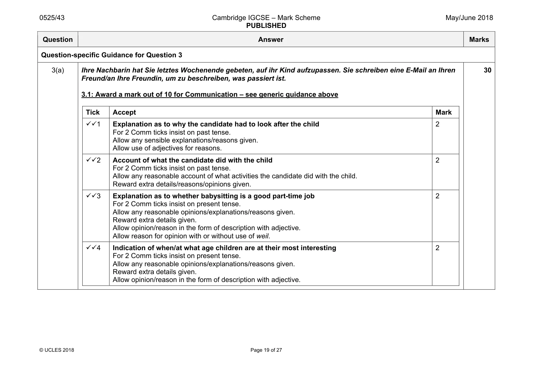 Mark scheme, page 19 of 27