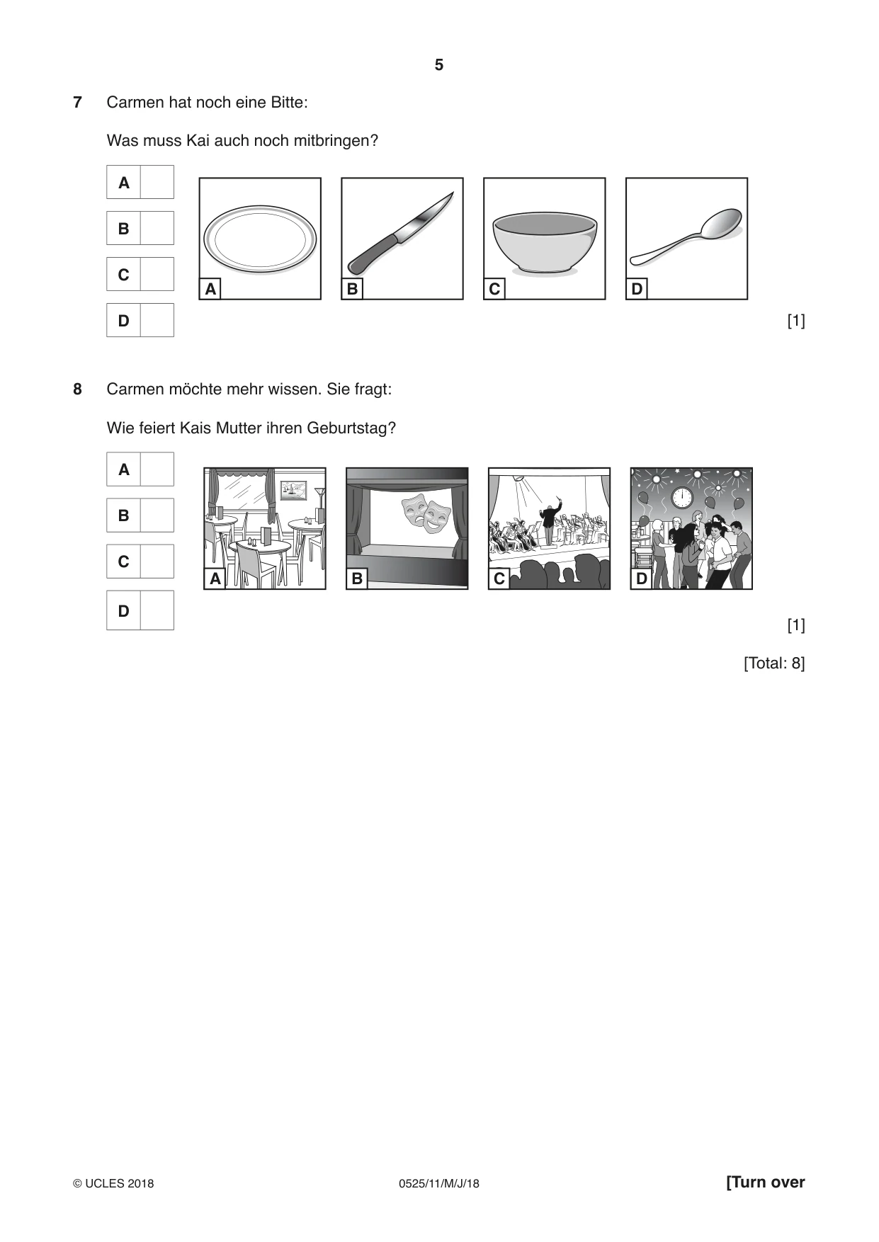 Cambridge IGCSE German - Foreign Language 0525 2018 May/June Paper 1 · Variant 1 question paper, page 5 of 16