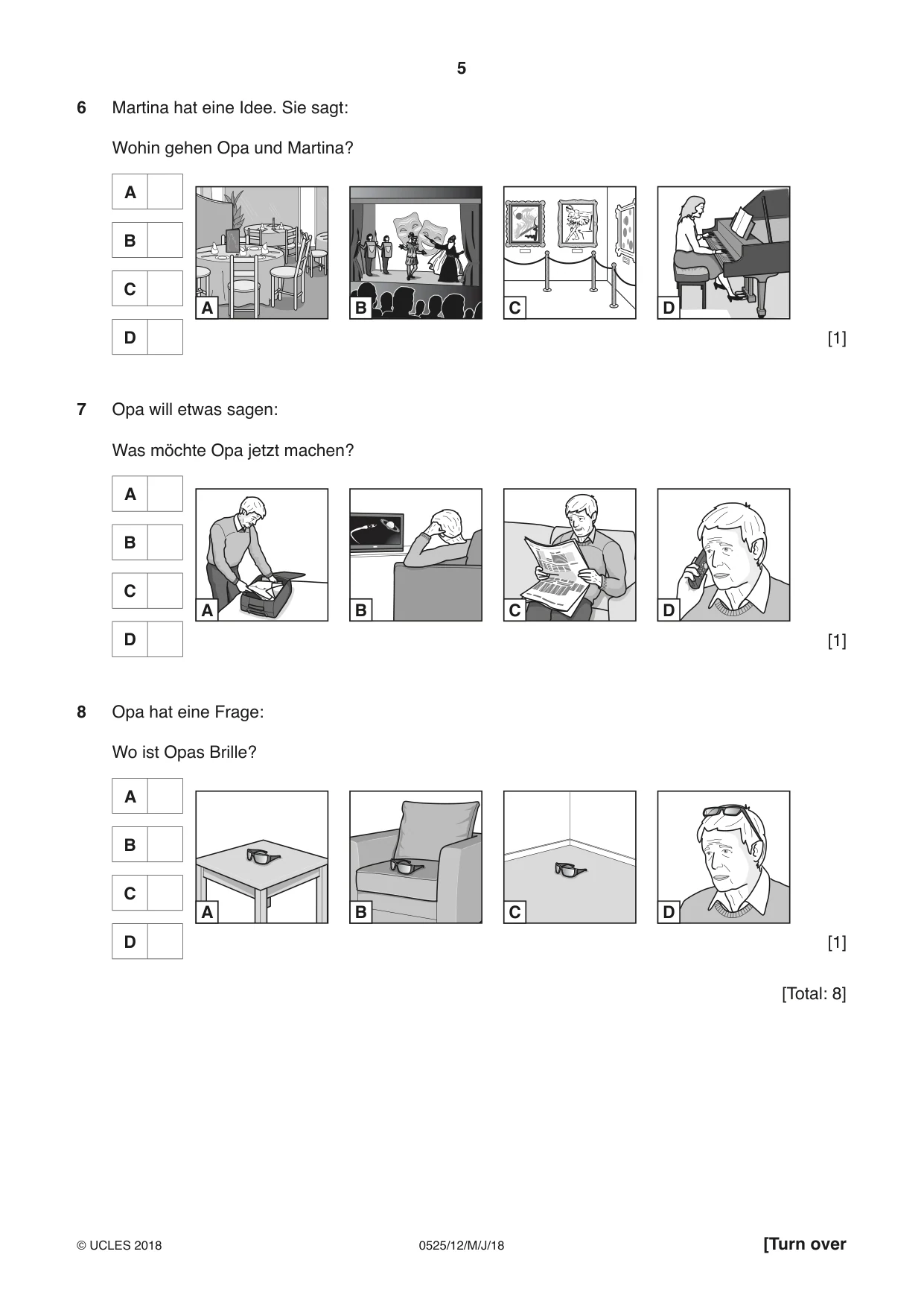 Cambridge IGCSE German - Foreign Language 0525 2018 May/June Paper 1 · Variant 2 question paper, page 5 of 16