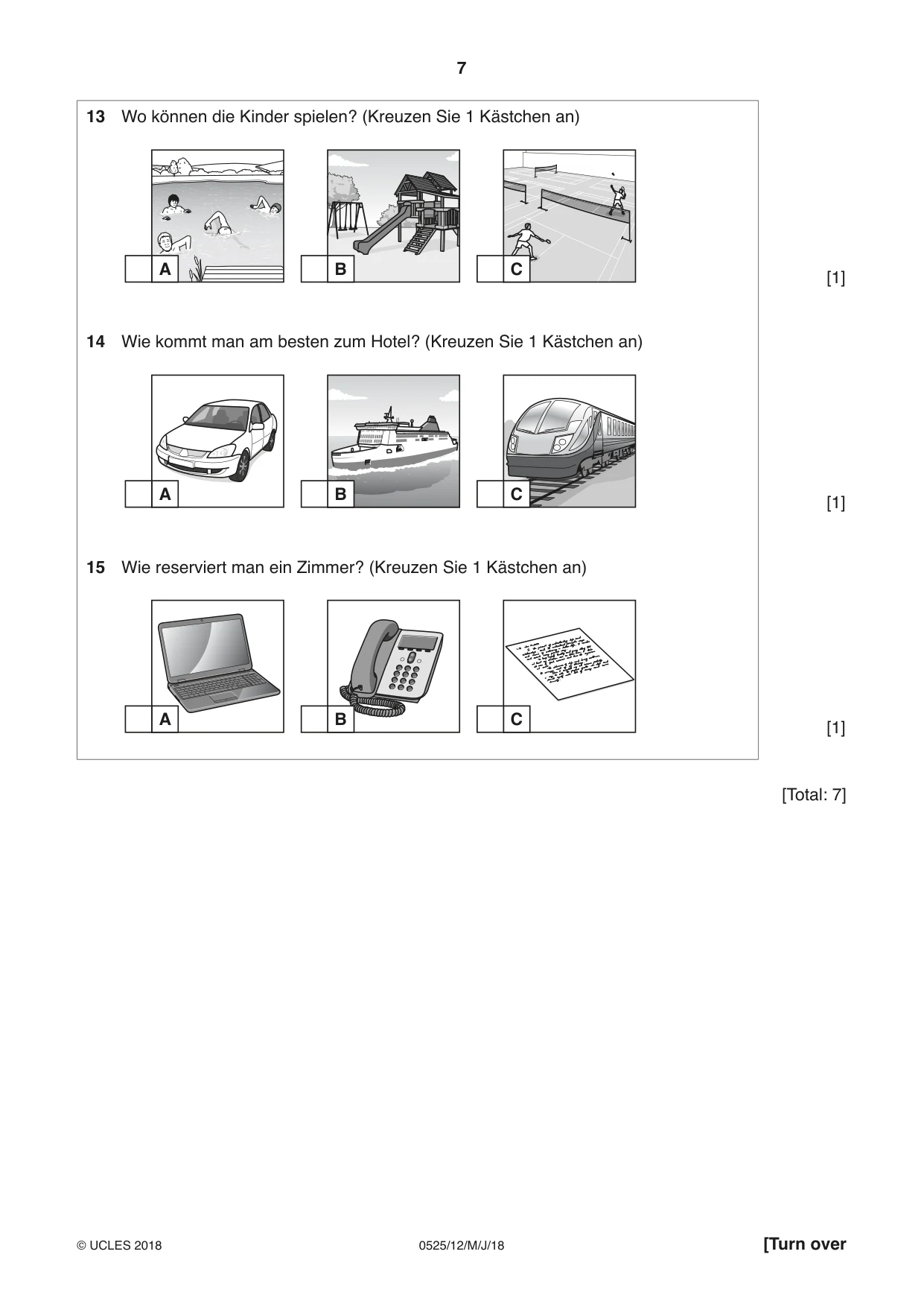 Cambridge IGCSE German - Foreign Language 0525 2018 May/June Paper 1 · Variant 2 question paper, page 7 of 16