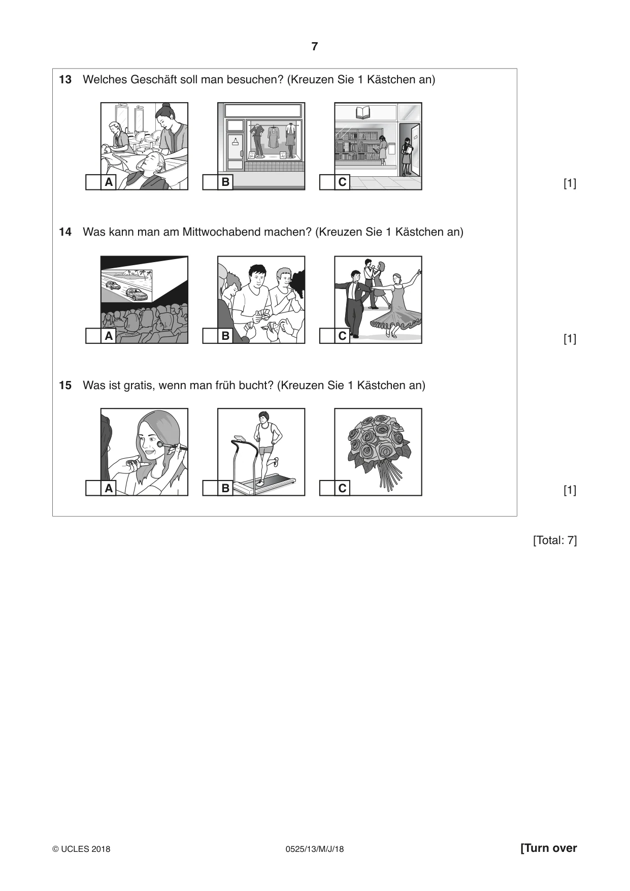 Cambridge IGCSE German - Foreign Language 0525 2018 May/June Paper 1 · Variant 3 question paper, page 7 of 16