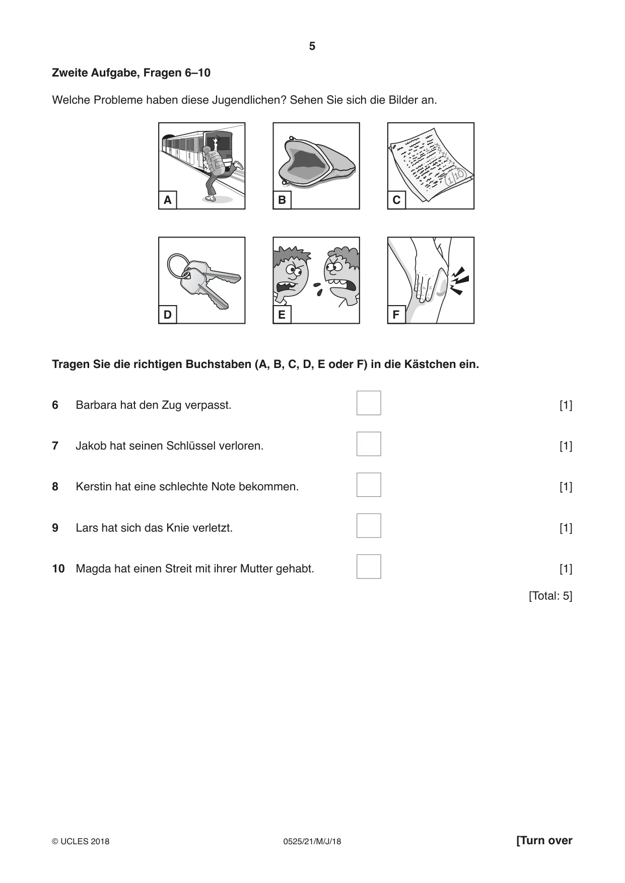 Cambridge IGCSE German - Foreign Language 0525 2018 May/June Paper 2 · Variant 1 question paper, page 5 of 16
