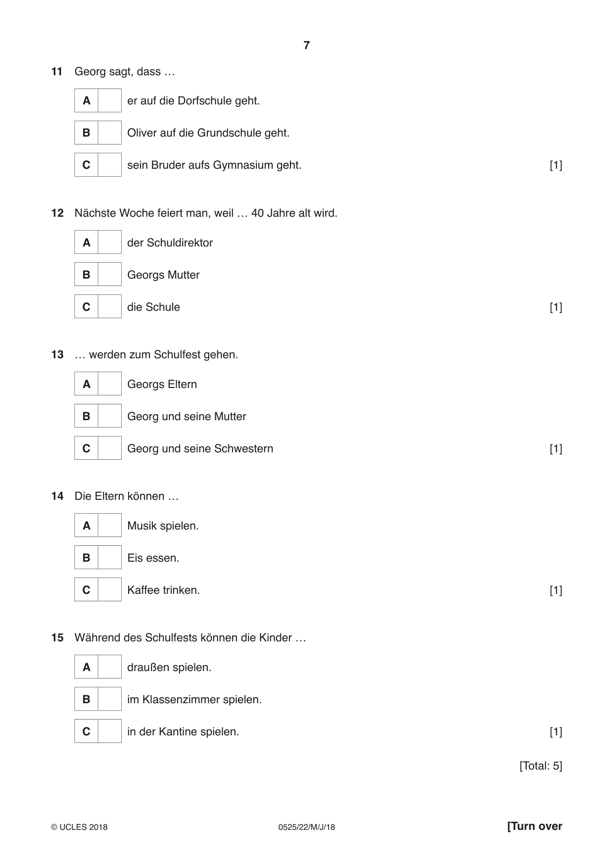Cambridge IGCSE German - Foreign Language 0525 2018 May/June Paper 2 · Variant 2 question paper, page 7 of 16