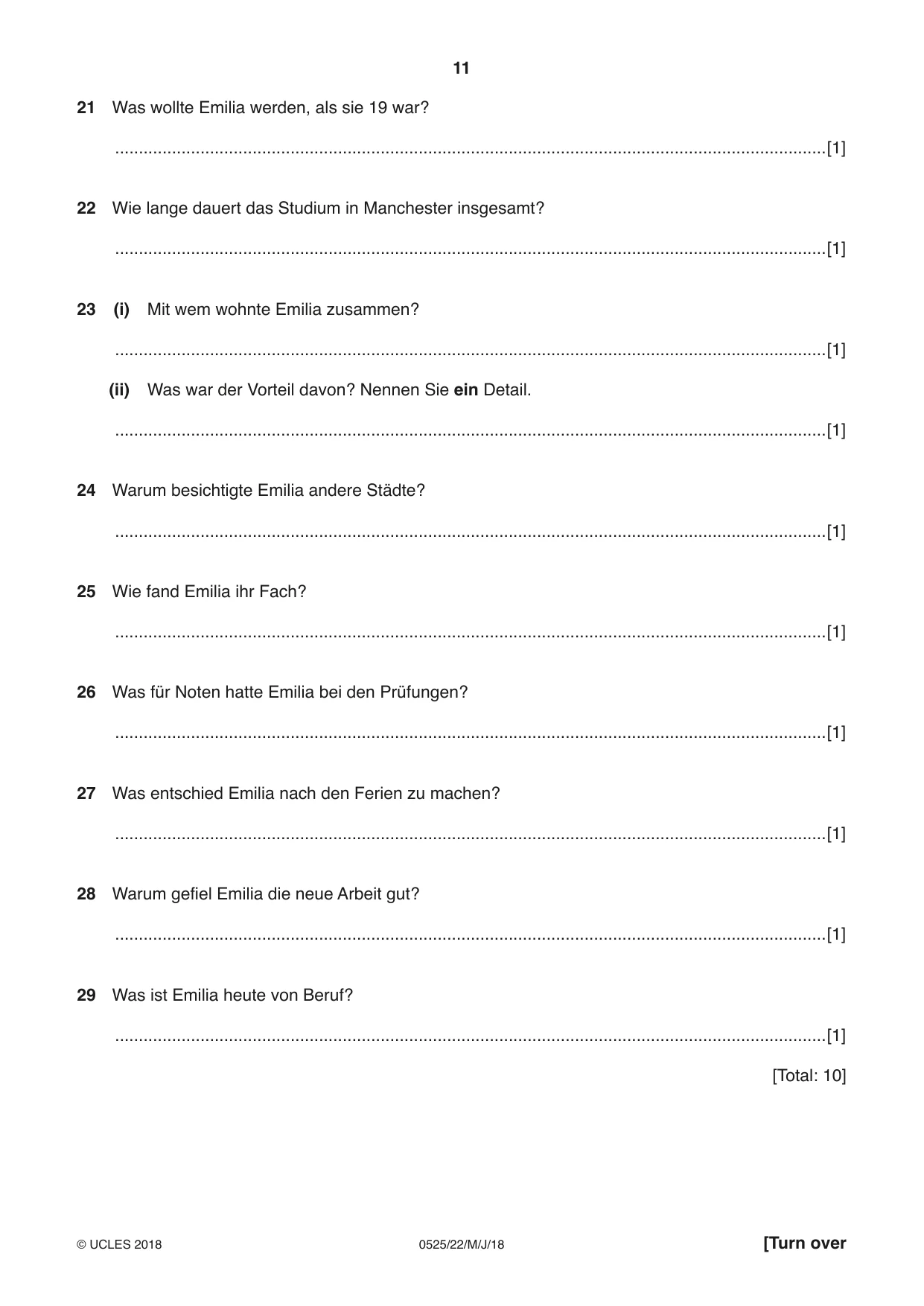 Cambridge IGCSE German - Foreign Language 0525 2018 May/June Paper 2 · Variant 2 question paper, page 11 of 16