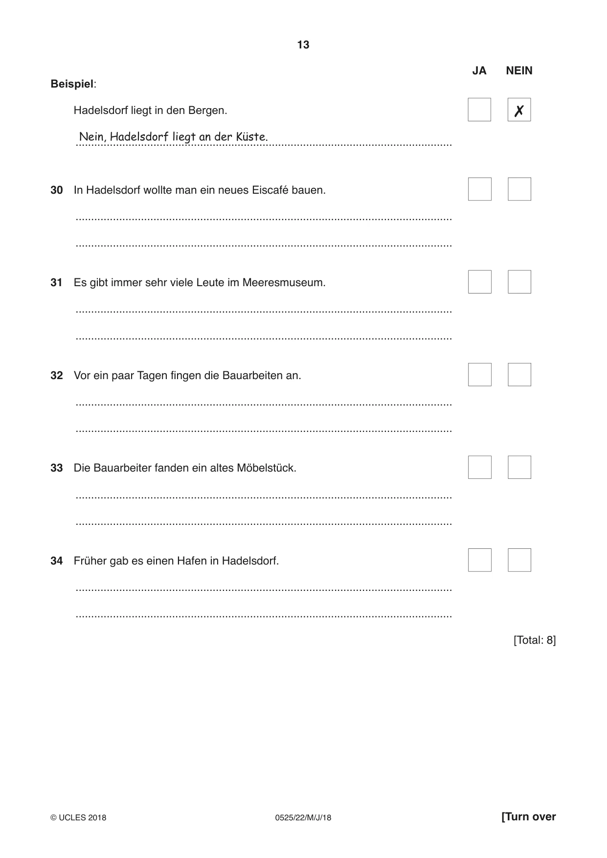 Cambridge IGCSE German - Foreign Language 0525 2018 May/June Paper 2 · Variant 2 question paper, page 13 of 16