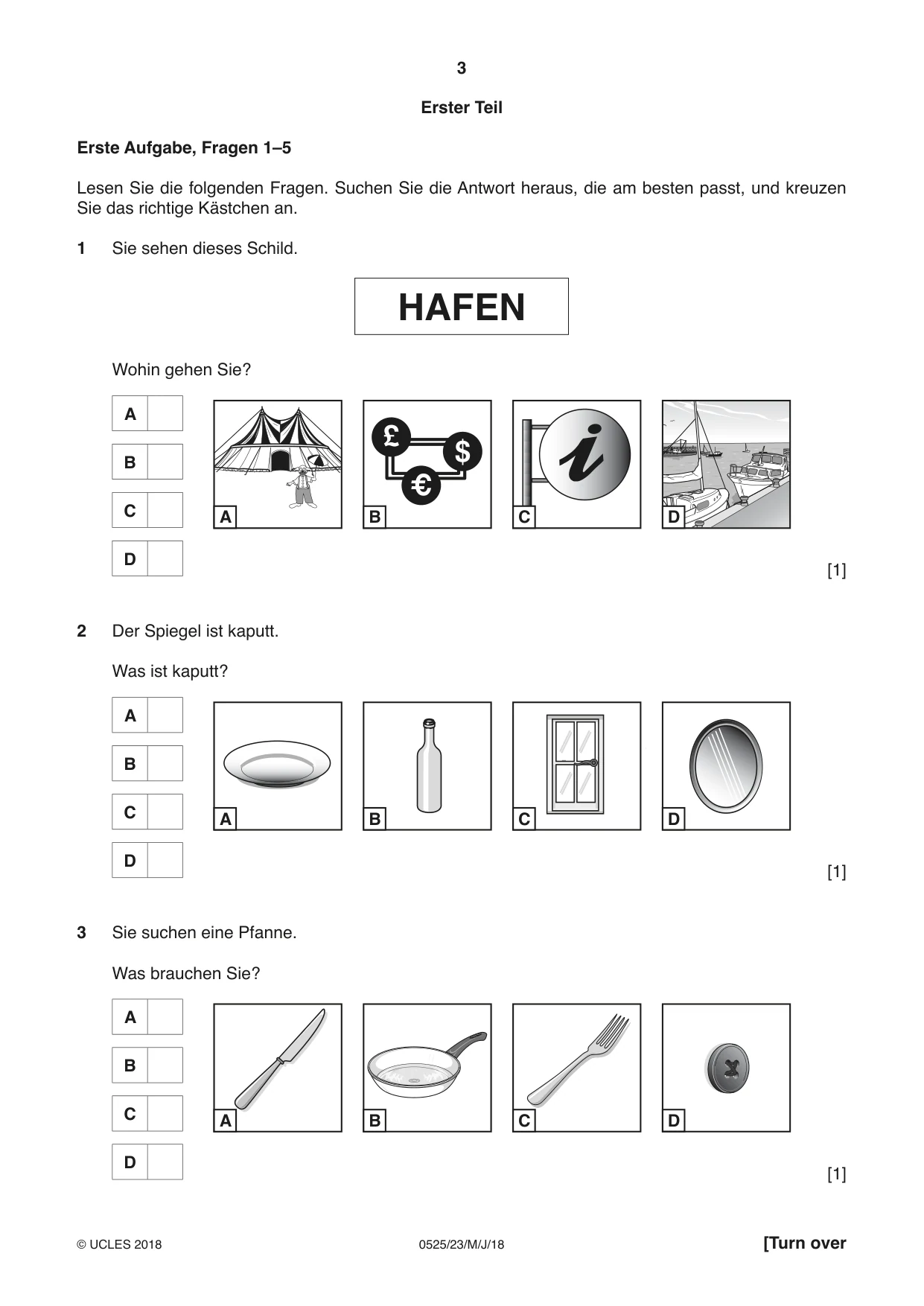 Cambridge IGCSE German - Foreign Language 0525 2018 May/June Paper 2 · Variant 3 question paper, page 3 of 16