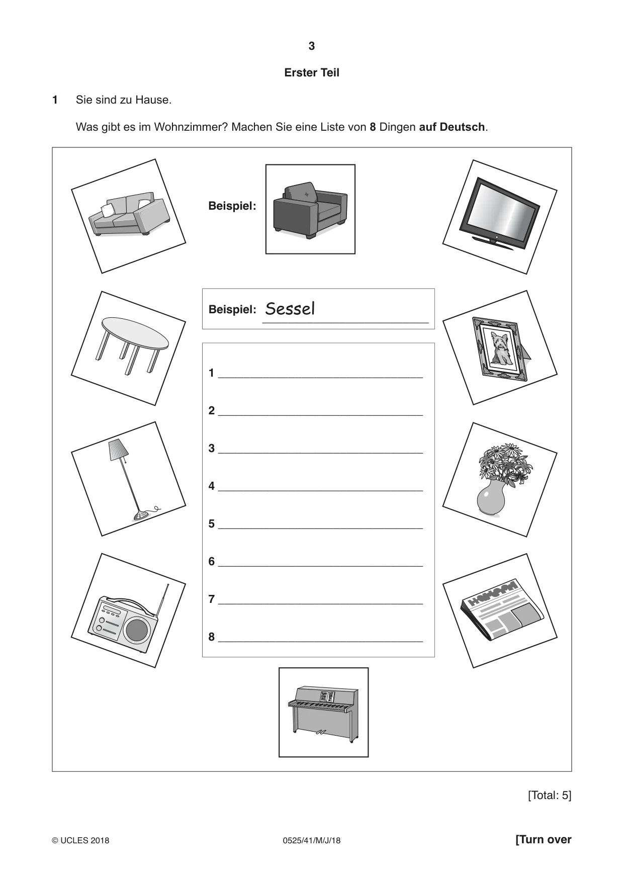 Cambridge IGCSE German - Foreign Language 0525 2018 May/June Paper 4 · Variant 1 question paper, page 3 of 8