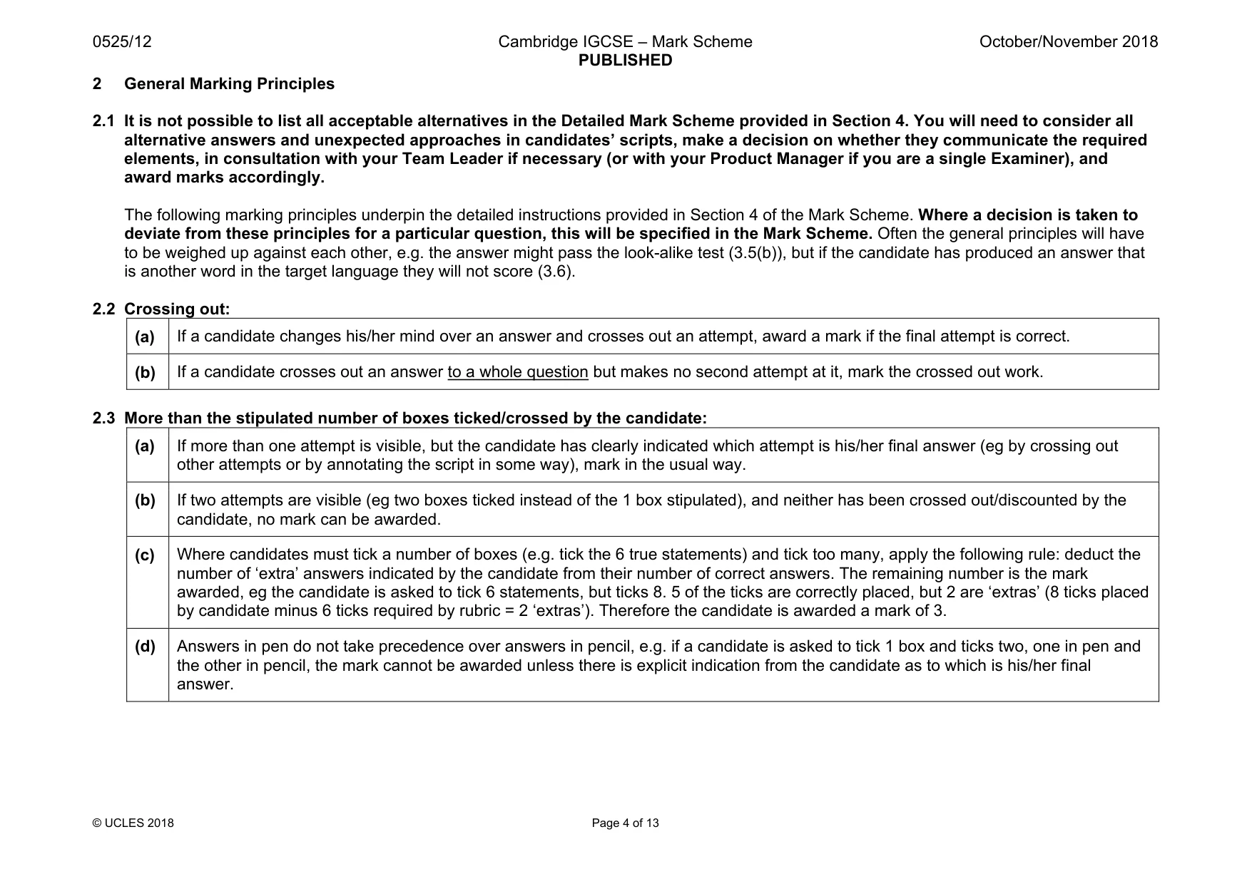Mark scheme, page 4 of 13