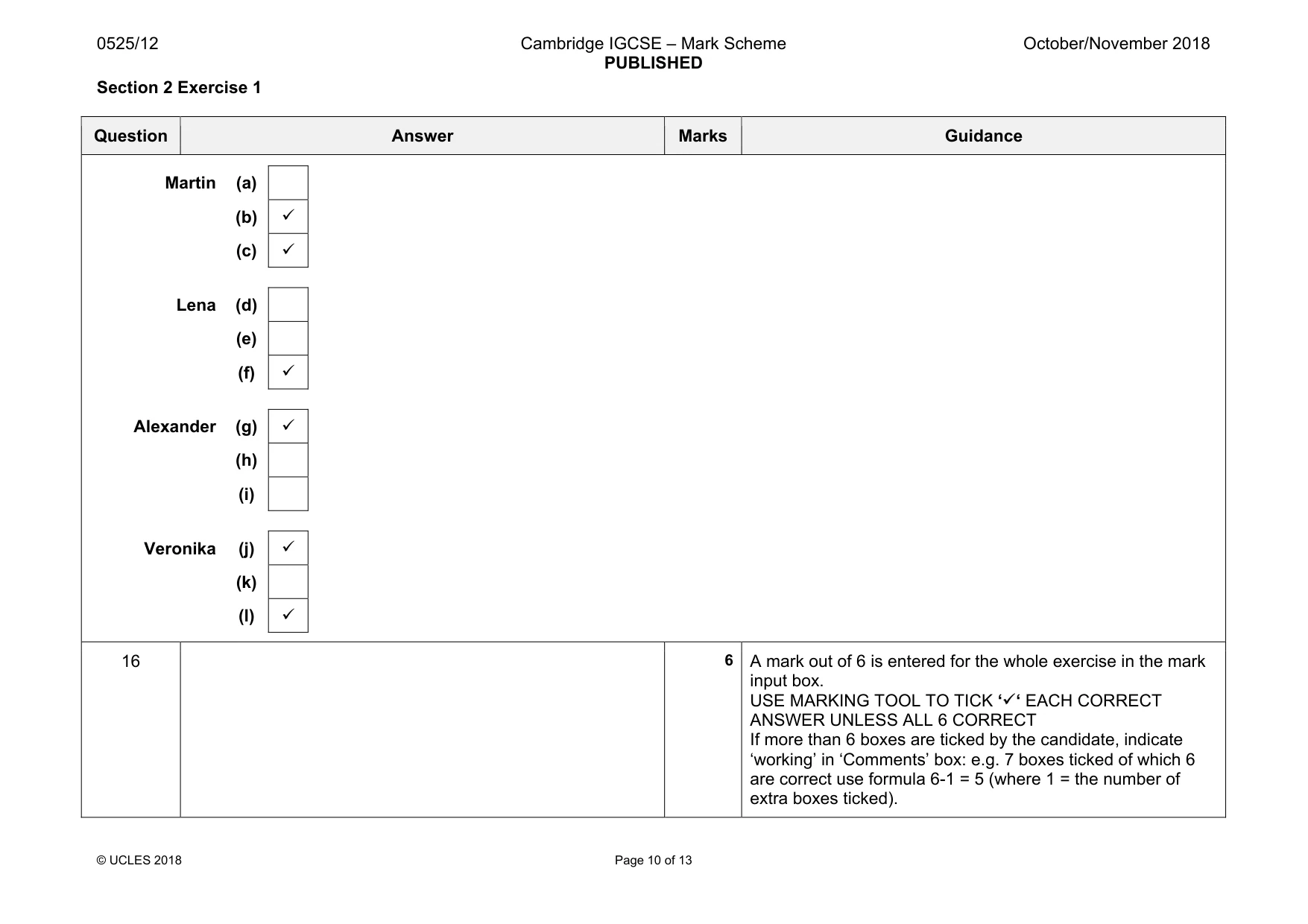 Mark scheme, page 10 of 13
