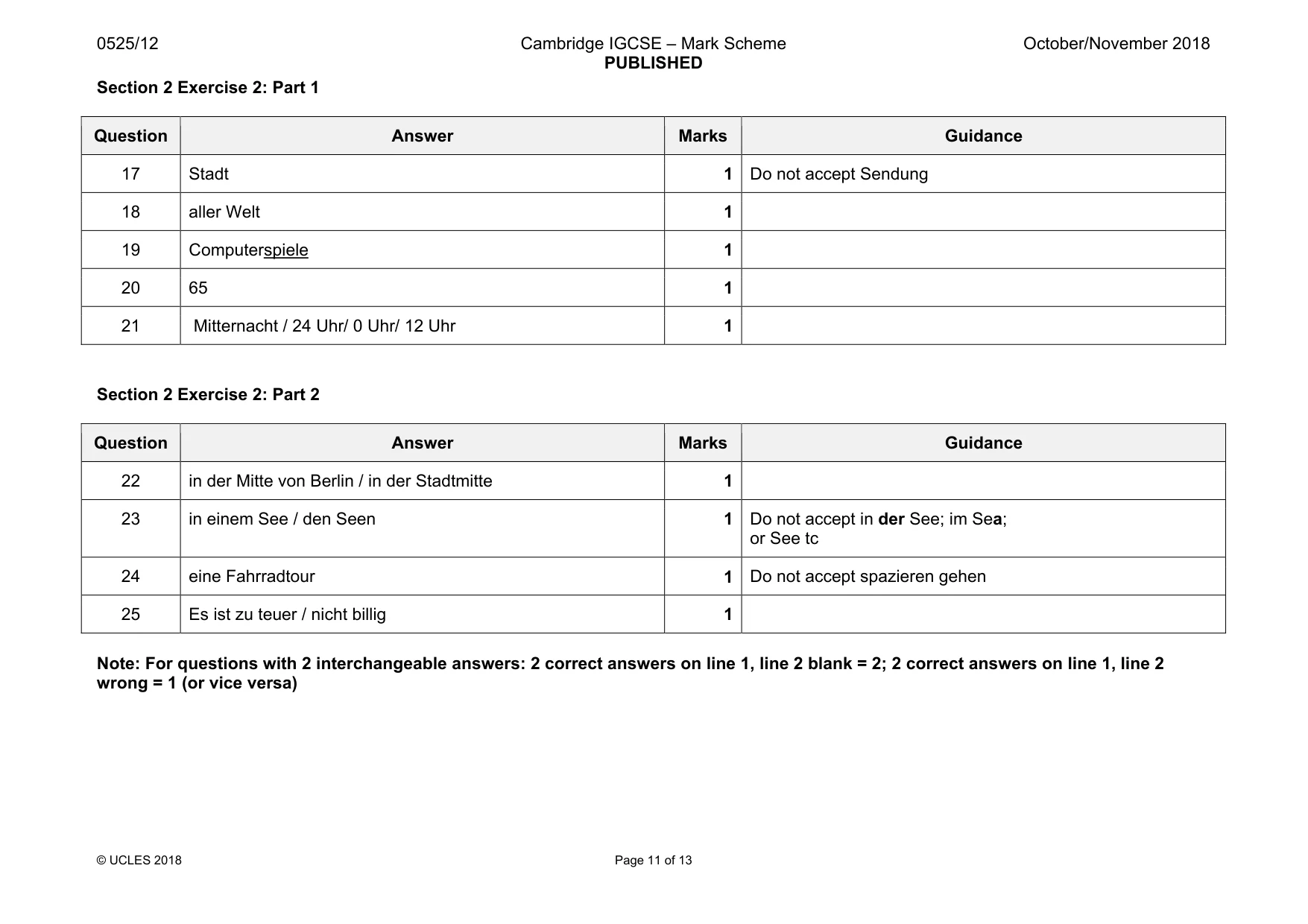 Mark scheme, page 11 of 13