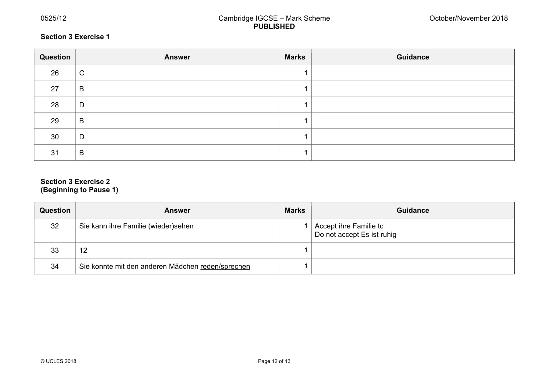 Mark scheme, page 12 of 13