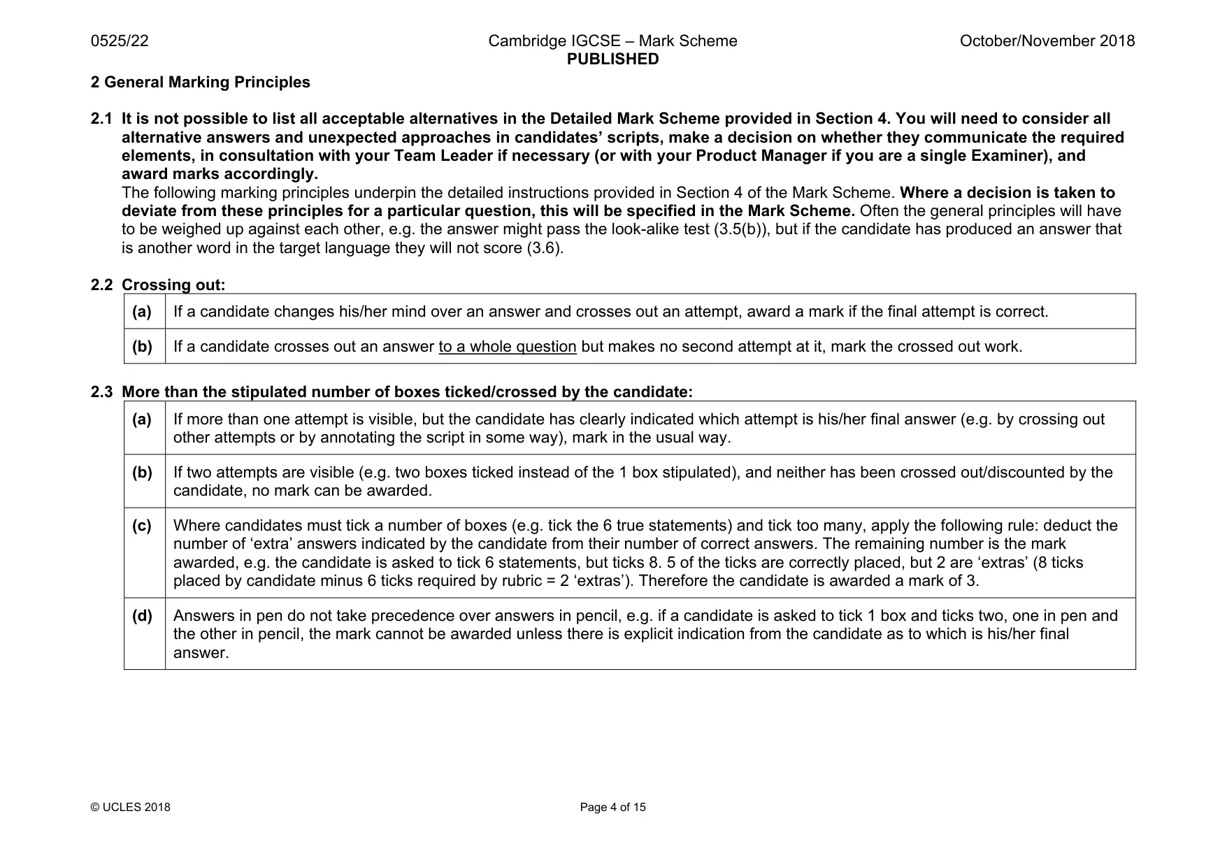 Mark scheme, page 4 of 15