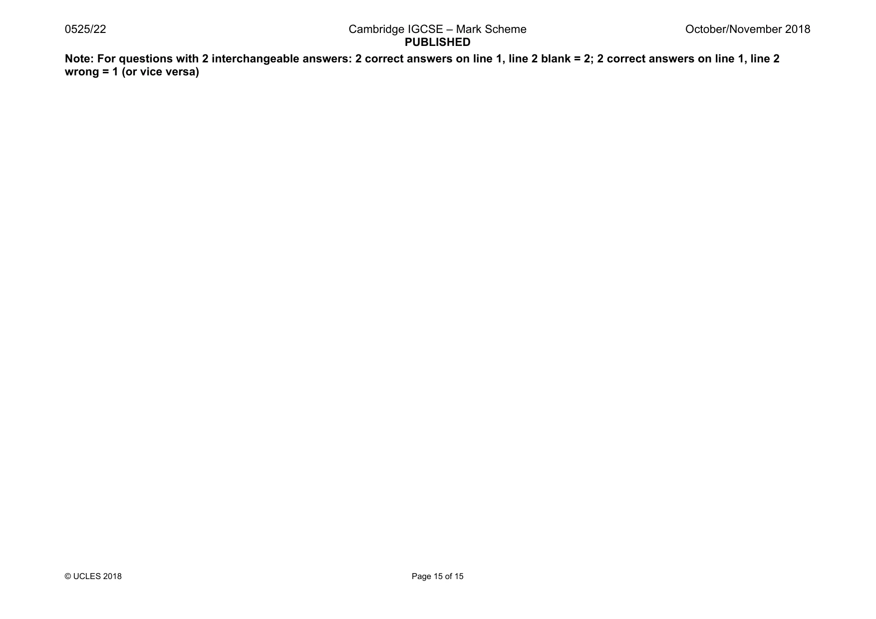 Mark scheme, page 15 of 15