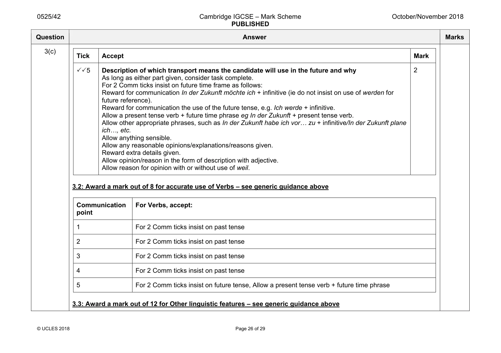 Mark scheme, page 26 of 29