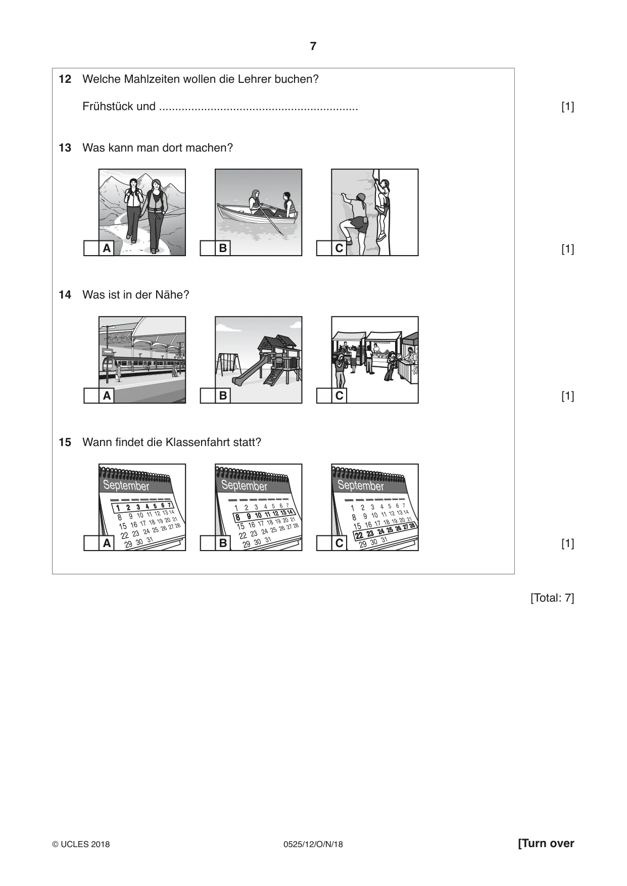 Cambridge IGCSE German - Foreign Language 0525 2018 Oct/Nov Paper 1 · Variant 2 question paper, page 7 of 16