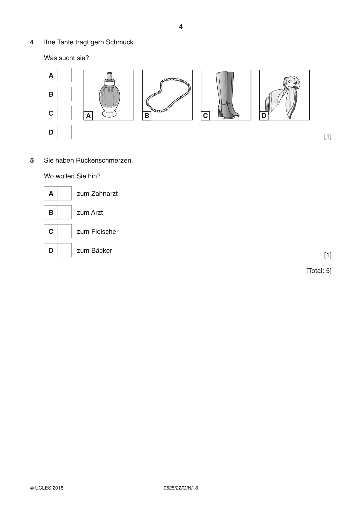 Cambridge IGCSE German - Foreign Language 0525 2018 Oct/Nov Paper 2 · Variant 2 question paper, page 4 of 16