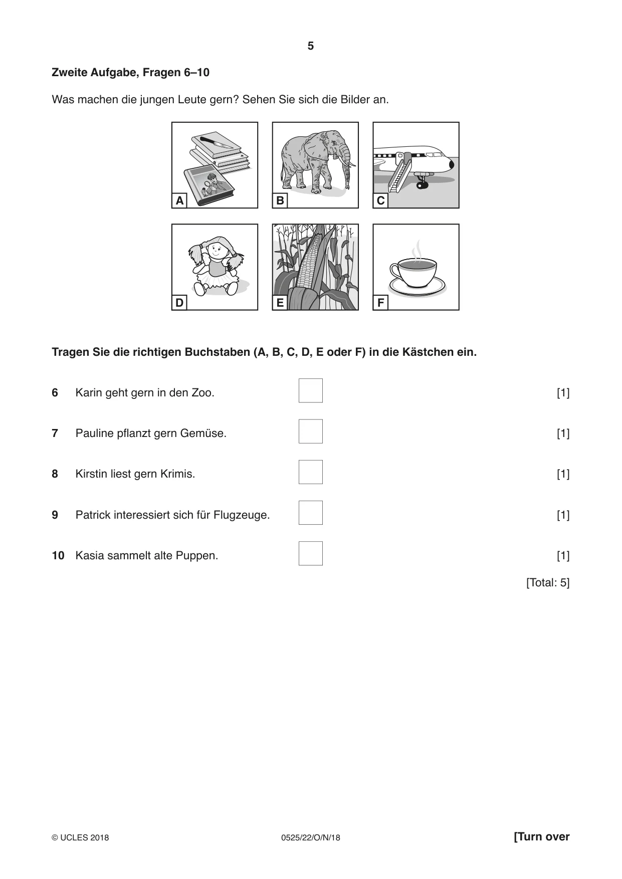 Cambridge IGCSE German - Foreign Language 0525 2018 Oct/Nov Paper 2 · Variant 2 question paper, page 5 of 16