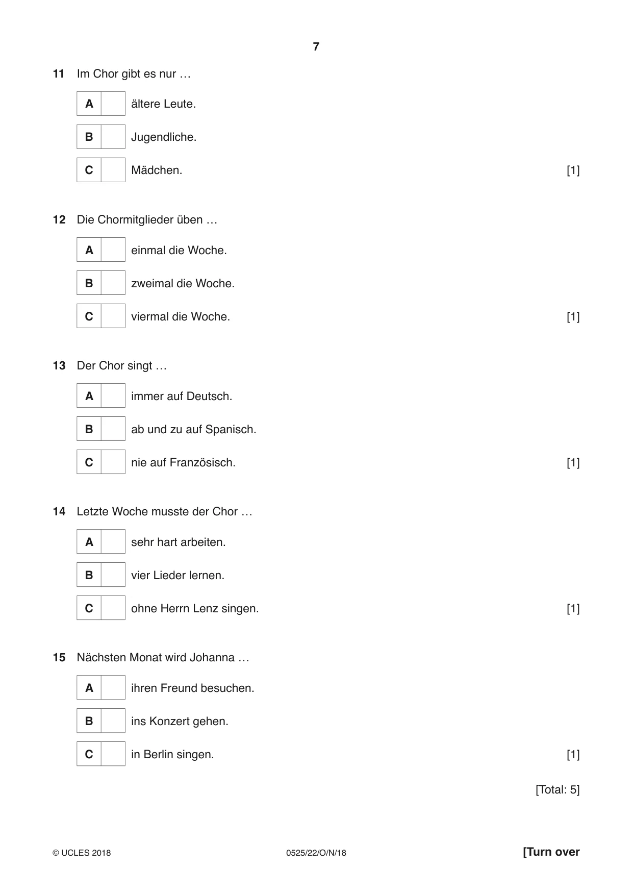Cambridge IGCSE German - Foreign Language 0525 2018 Oct/Nov Paper 2 · Variant 2 question paper, page 7 of 16