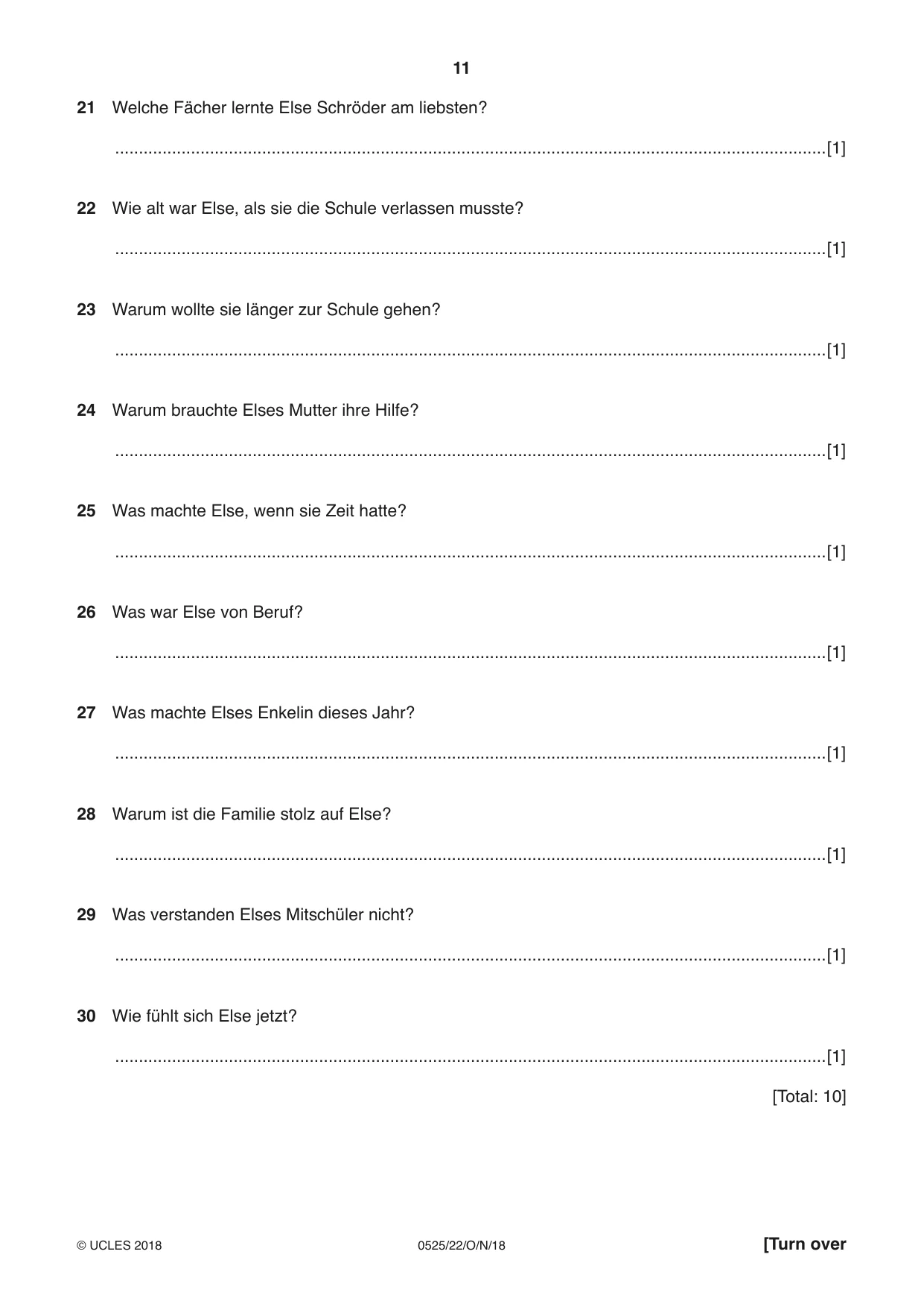 Cambridge IGCSE German - Foreign Language 0525 2018 Oct/Nov Paper 2 · Variant 2 question paper, page 11 of 16