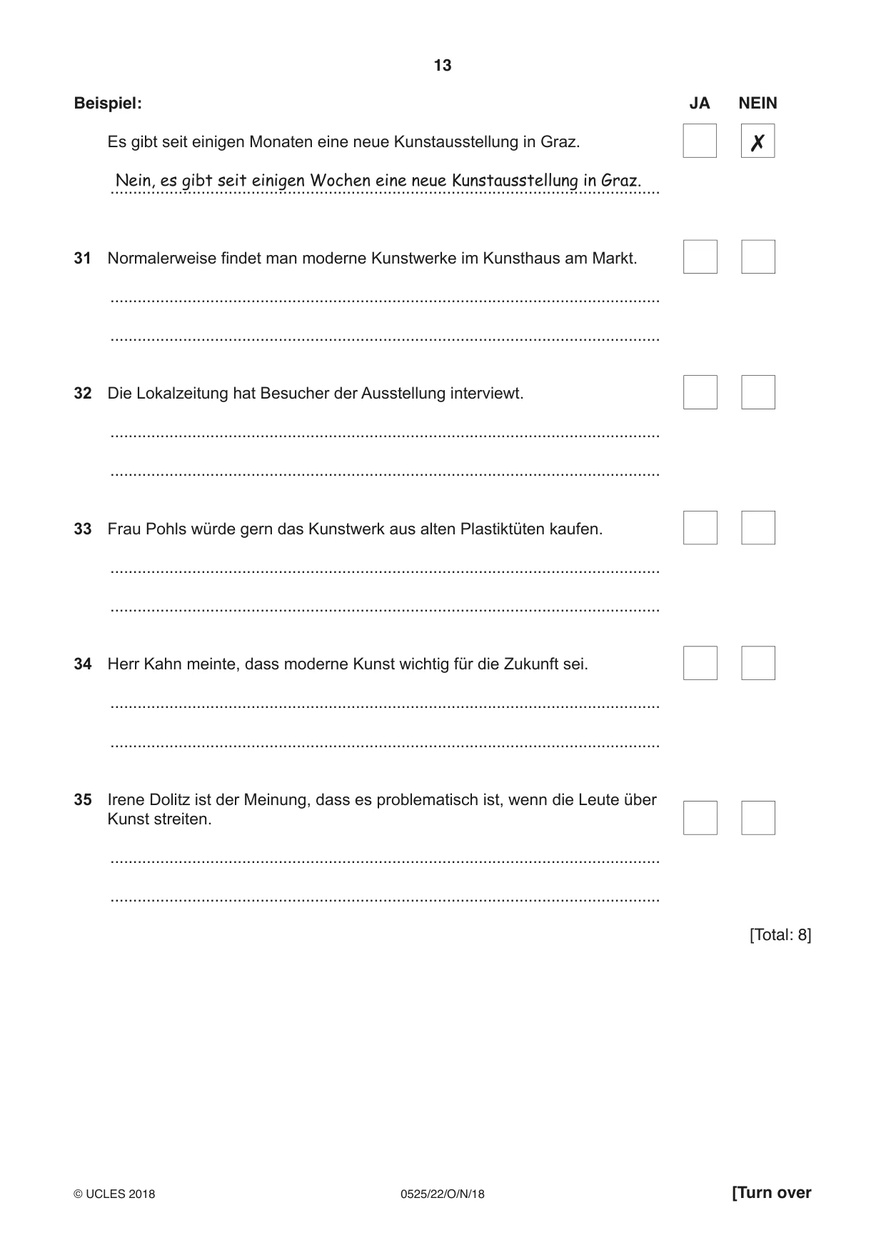 Cambridge IGCSE German - Foreign Language 0525 2018 Oct/Nov Paper 2 · Variant 2 question paper, page 13 of 16