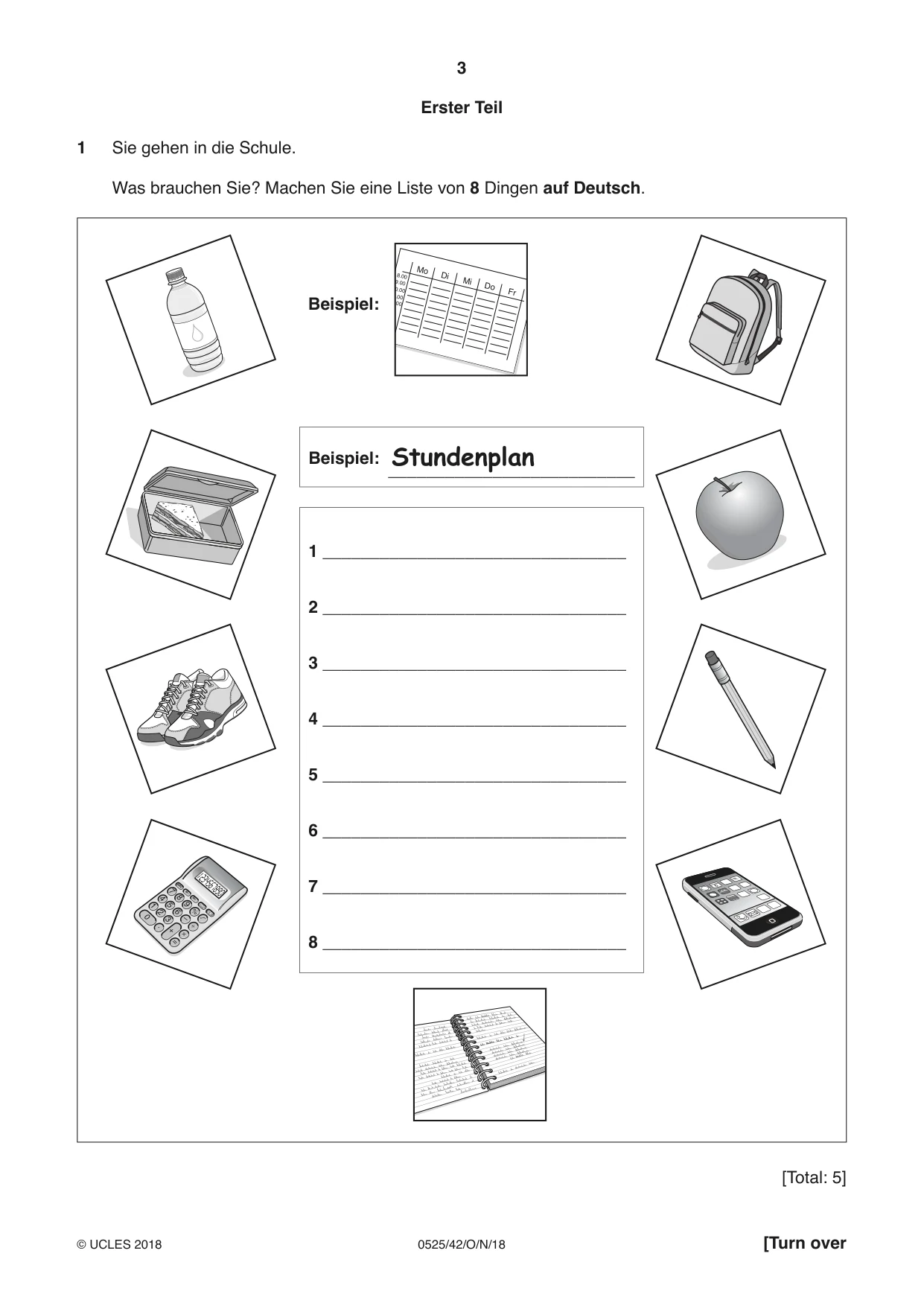 Cambridge IGCSE German - Foreign Language 0525 2018 Oct/Nov Paper 4 · Variant 2 question paper, page 3 of 8