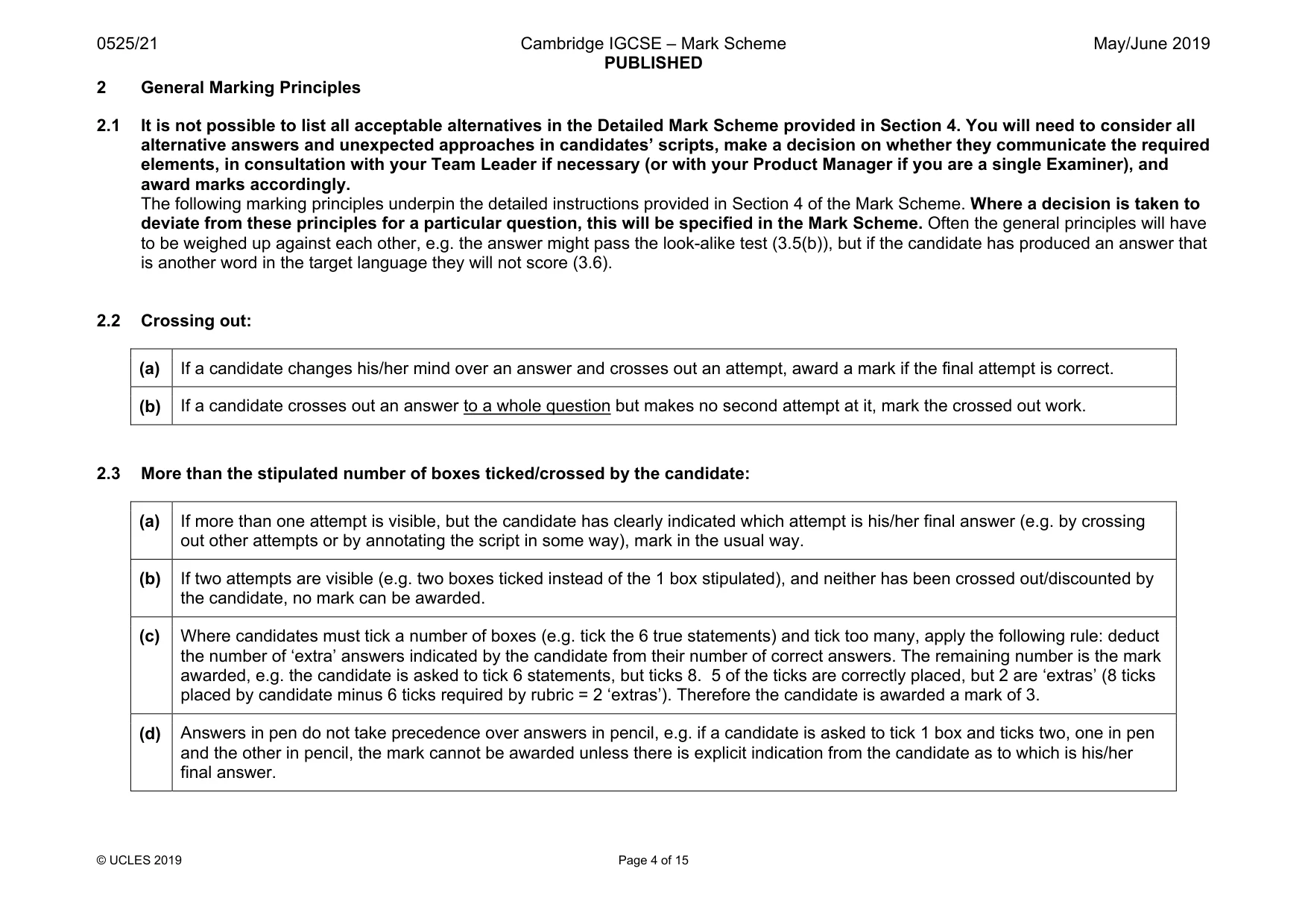 Mark scheme, page 4 of 15