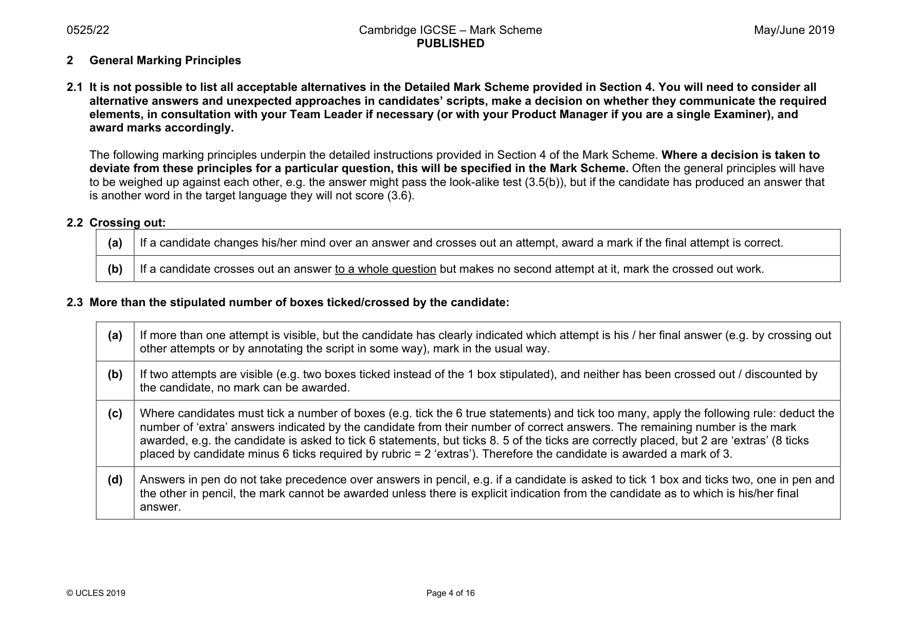 Mark scheme, page 4 of 16