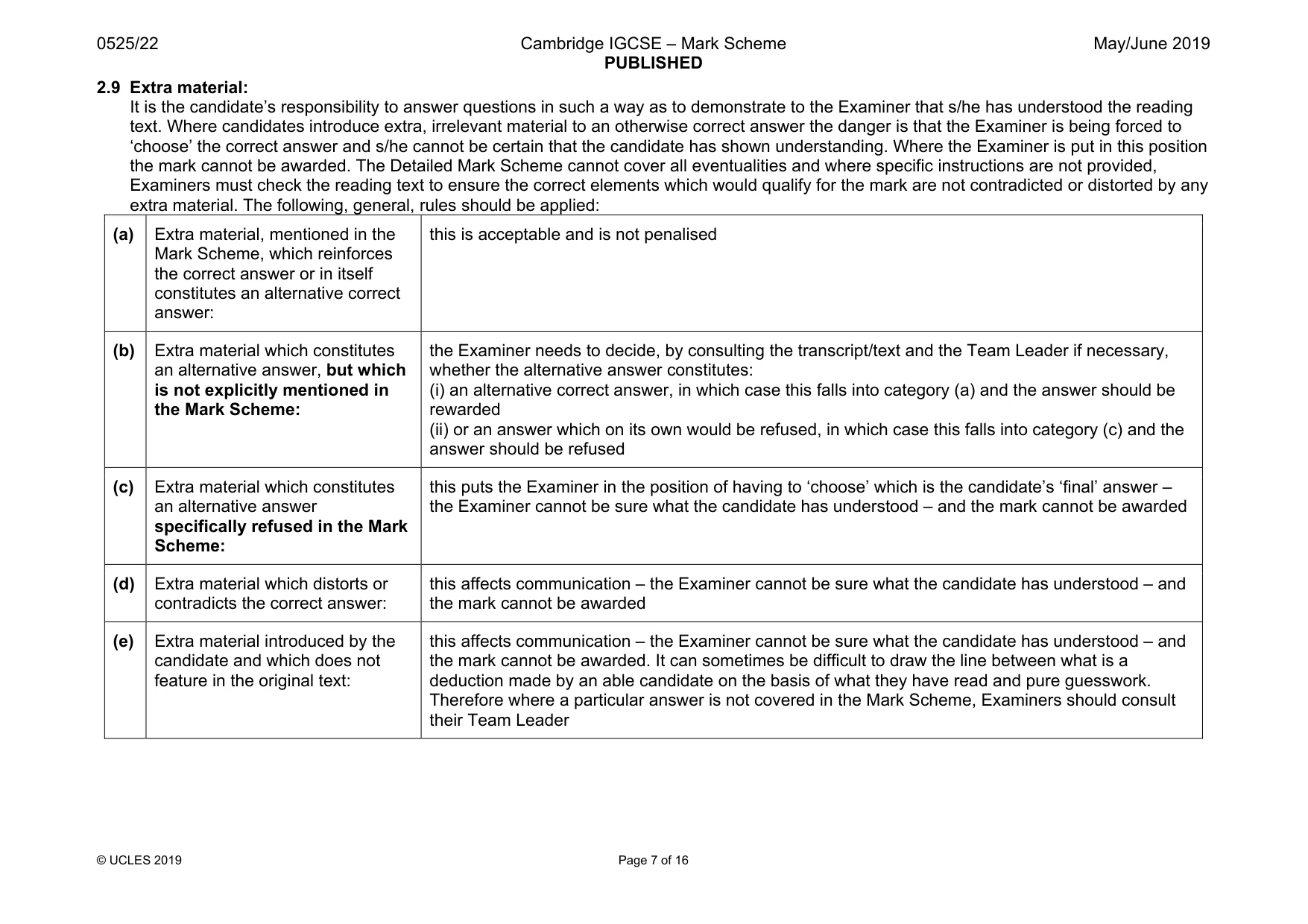 Mark scheme, page 7 of 16
