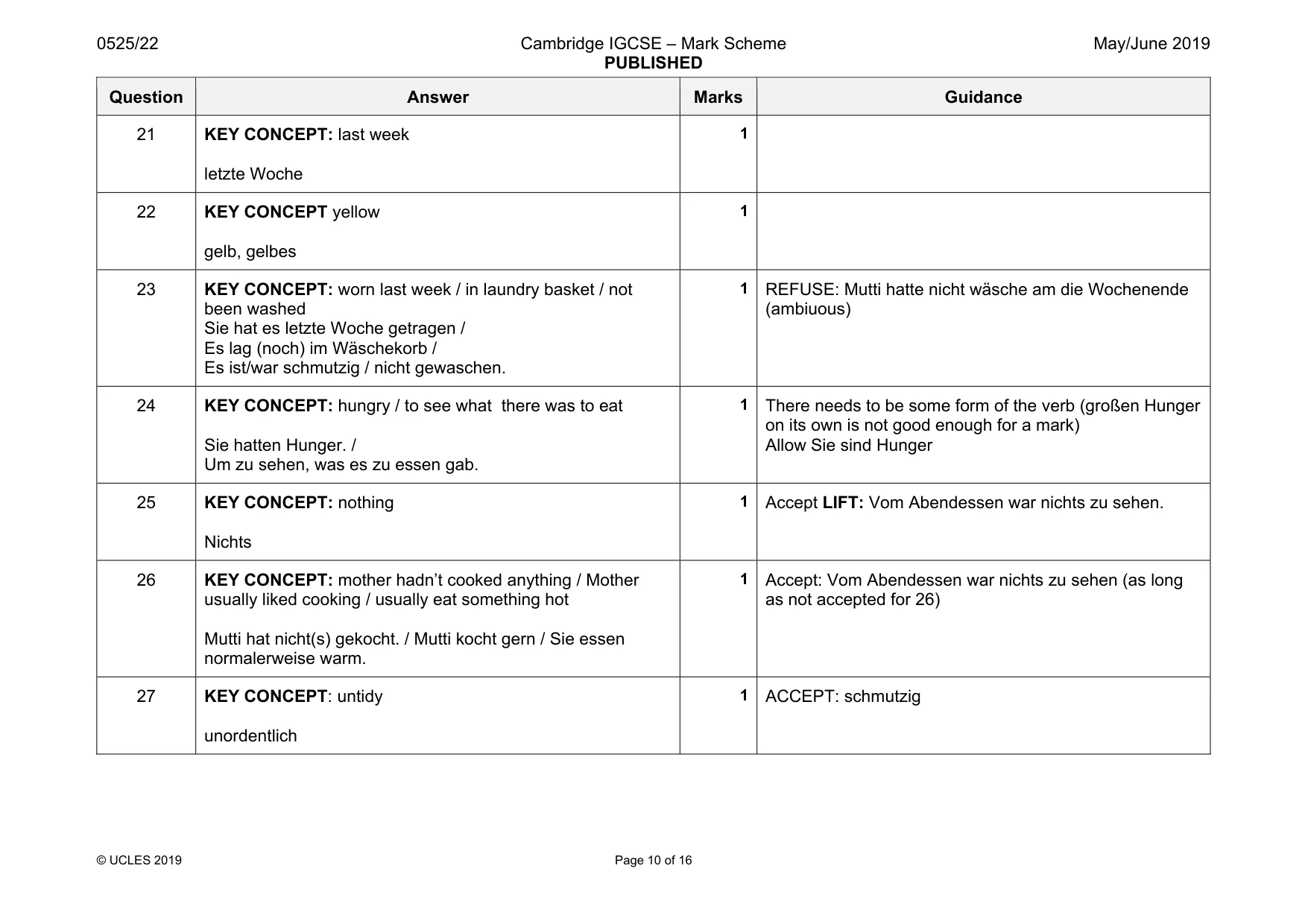 Mark scheme, page 10 of 16