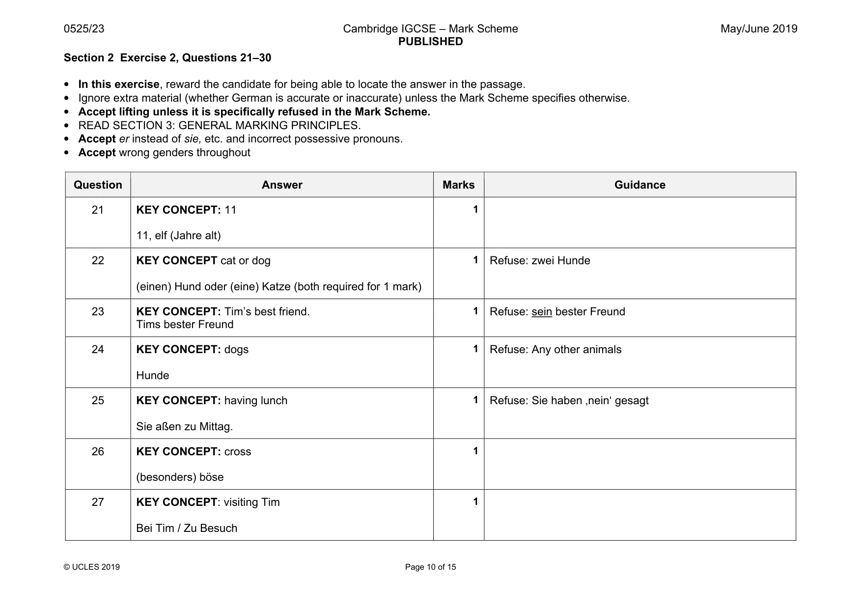 Mark scheme, page 10 of 15