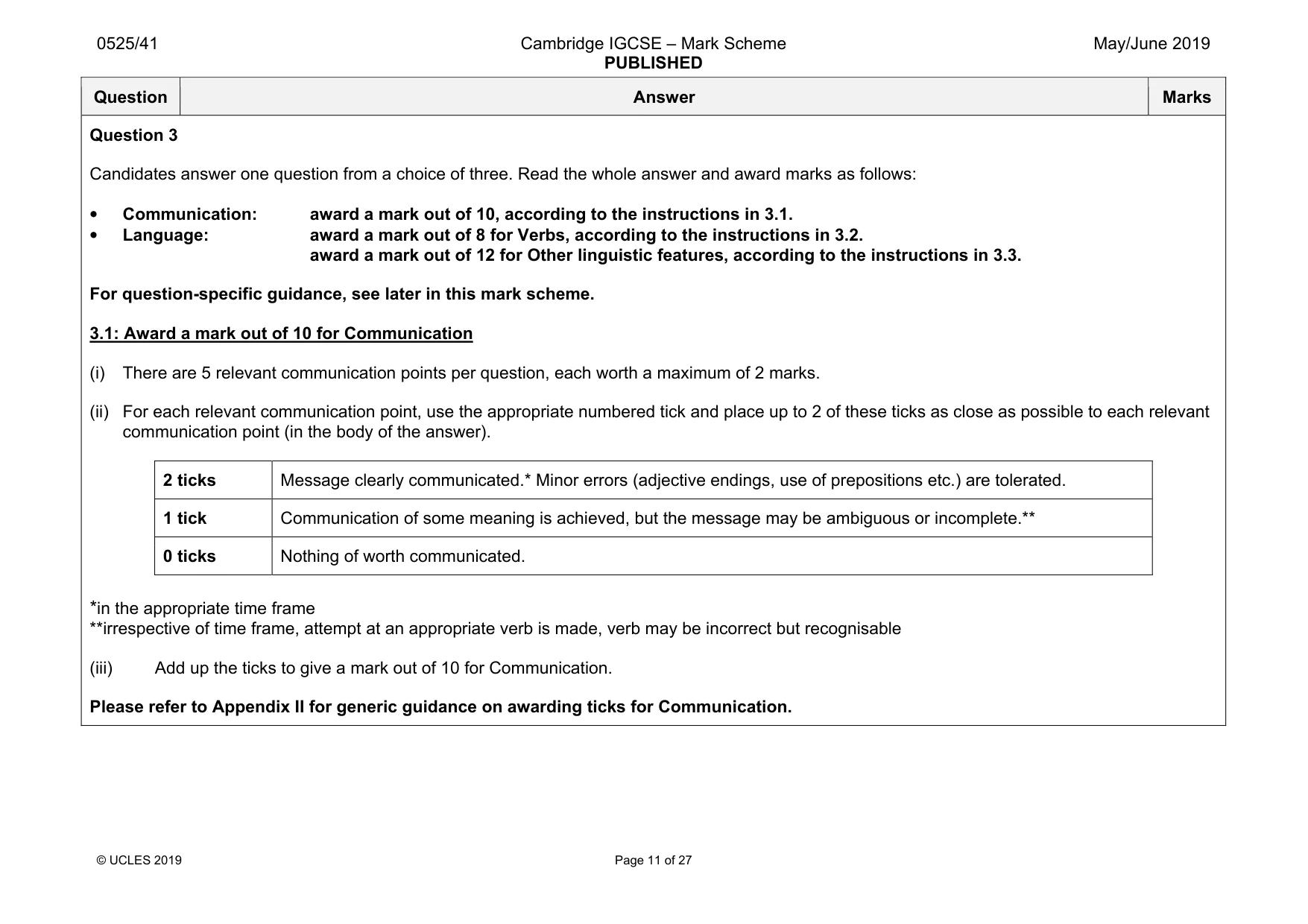 Mark scheme, page 11 of 27
