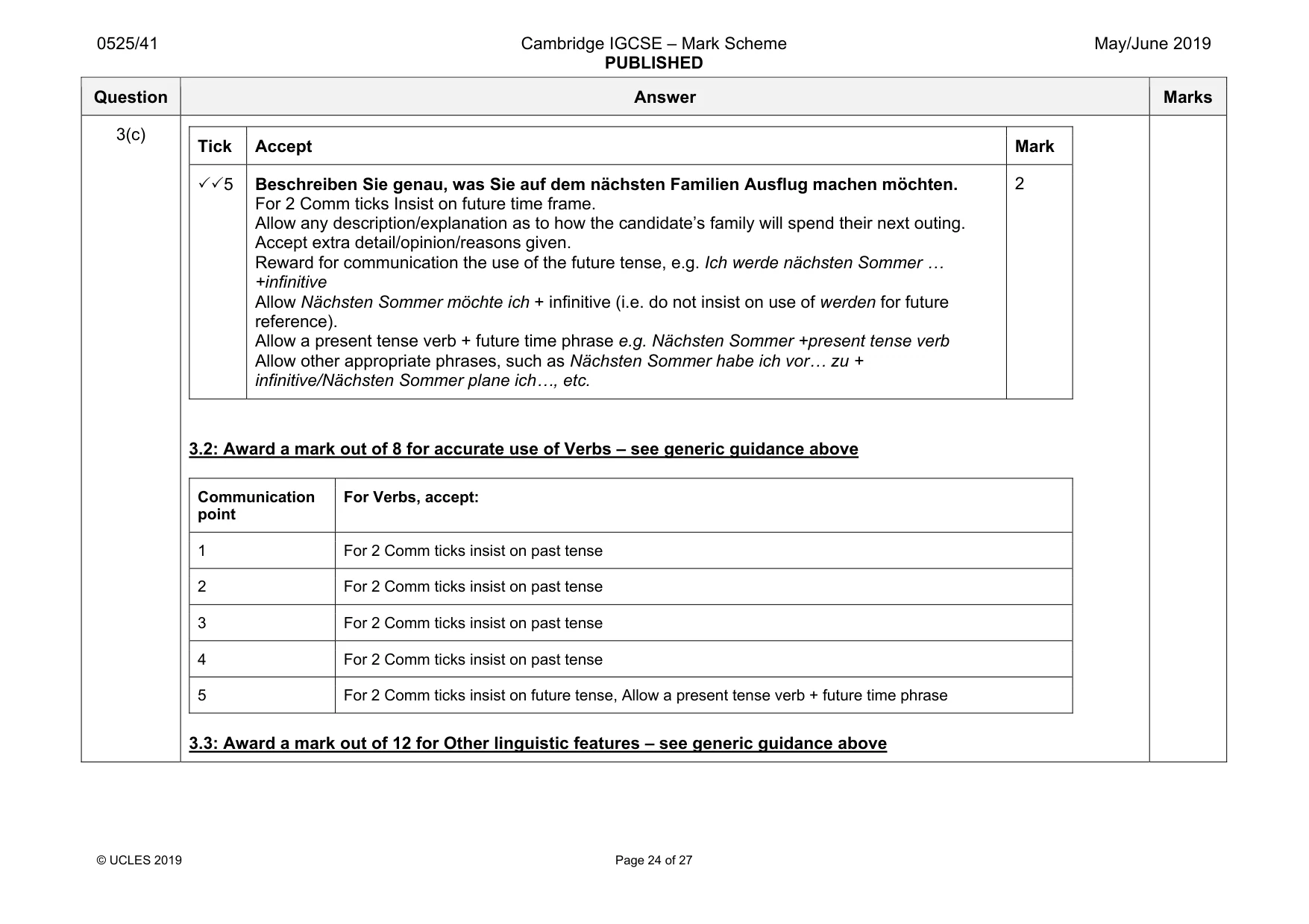 Mark scheme, page 24 of 27