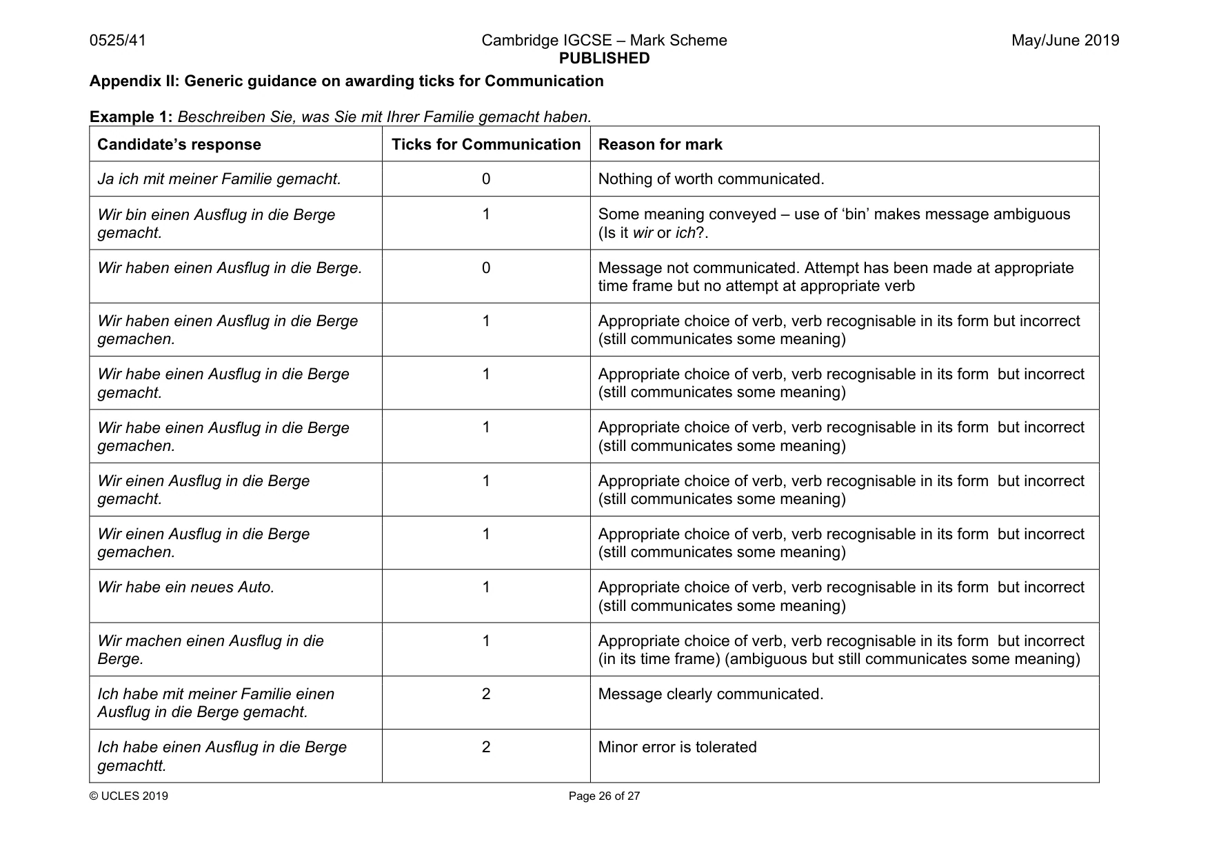 Mark scheme, page 26 of 27