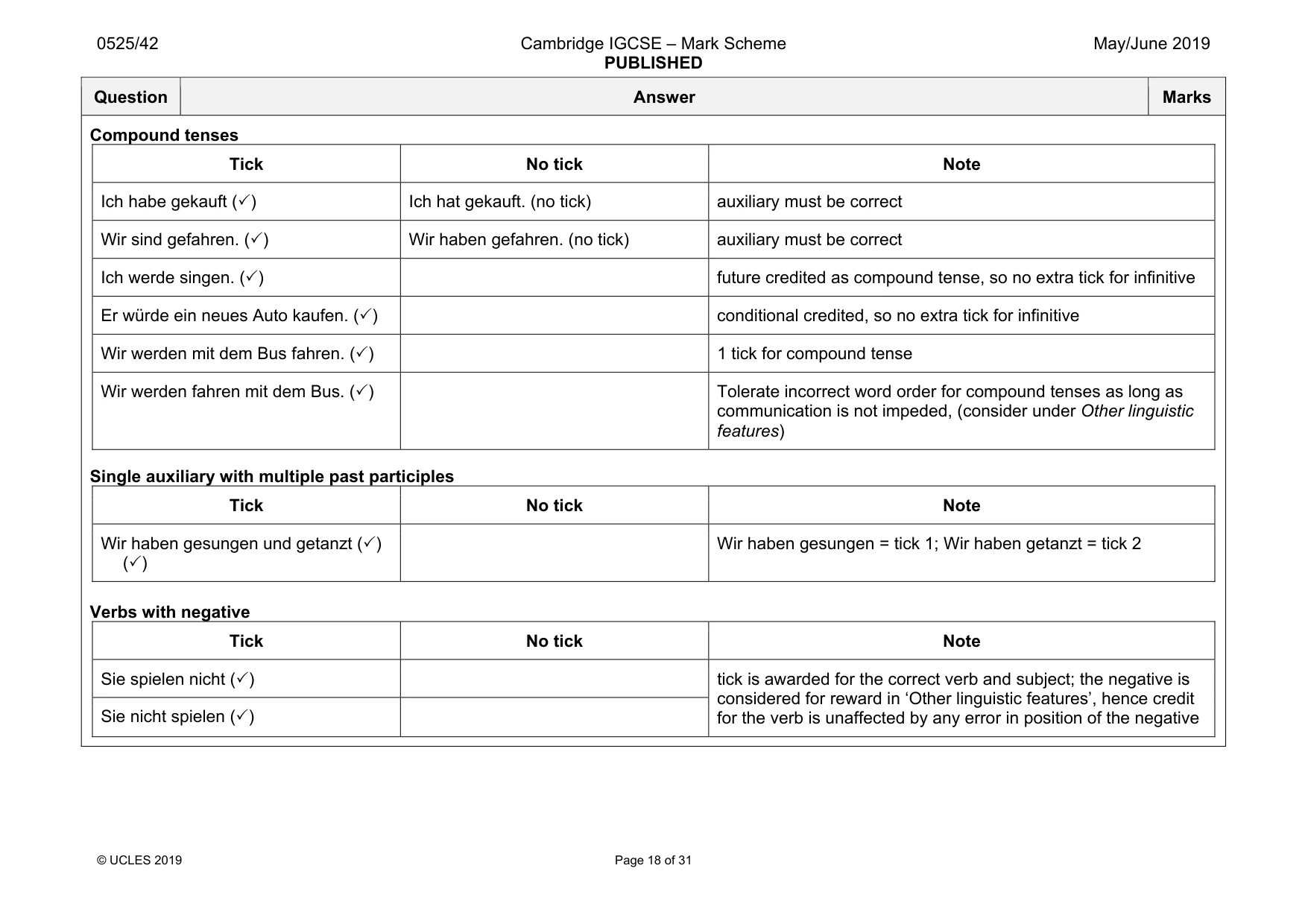Mark scheme, page 18 of 31