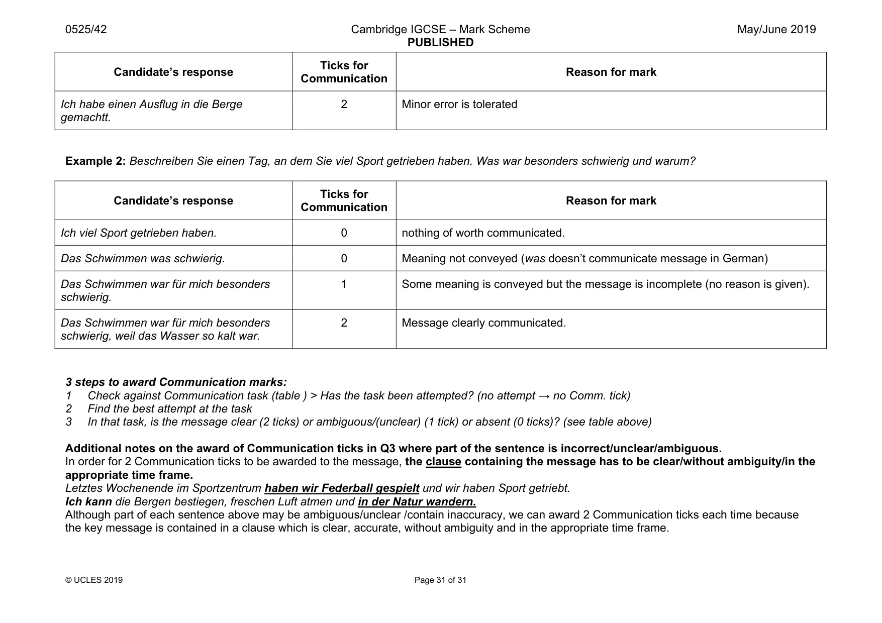 Mark scheme, page 31 of 31